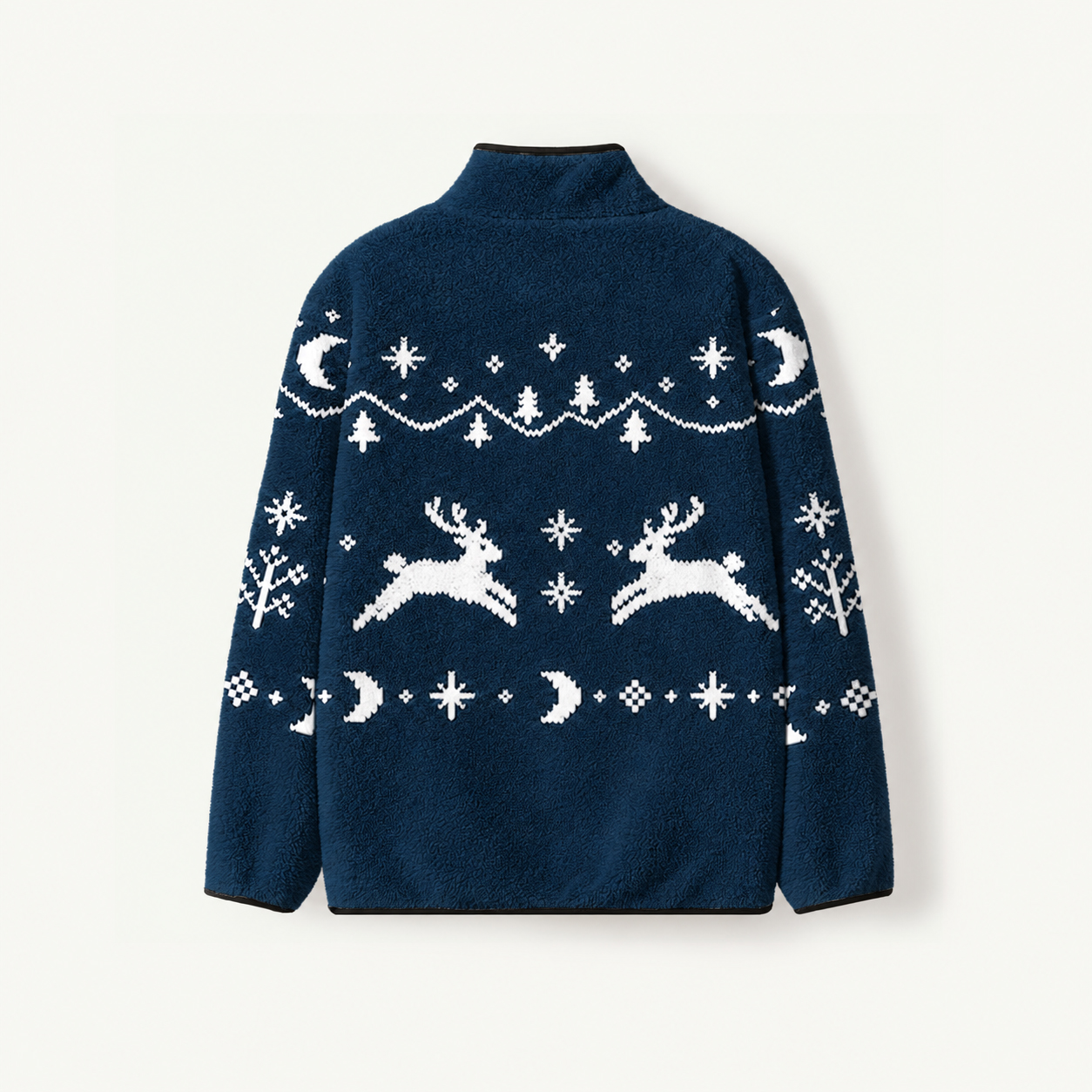 Winter Bunny Fair Isle Print Fleece Jacket