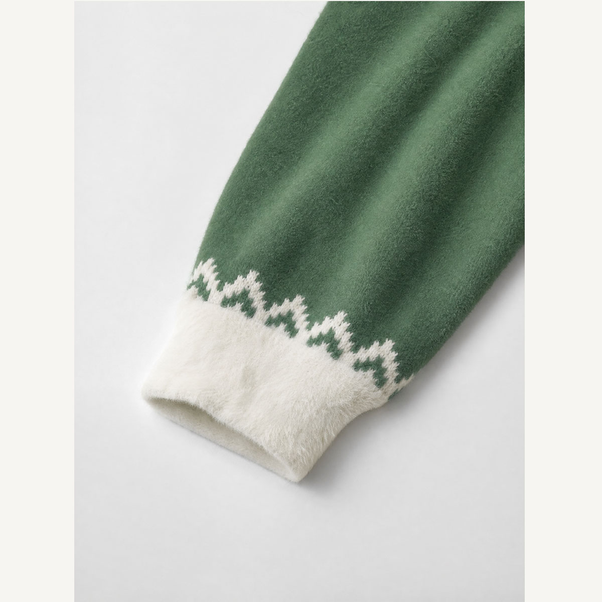 Nordic Winter with Forest Fuzzy Crewneck Sweater