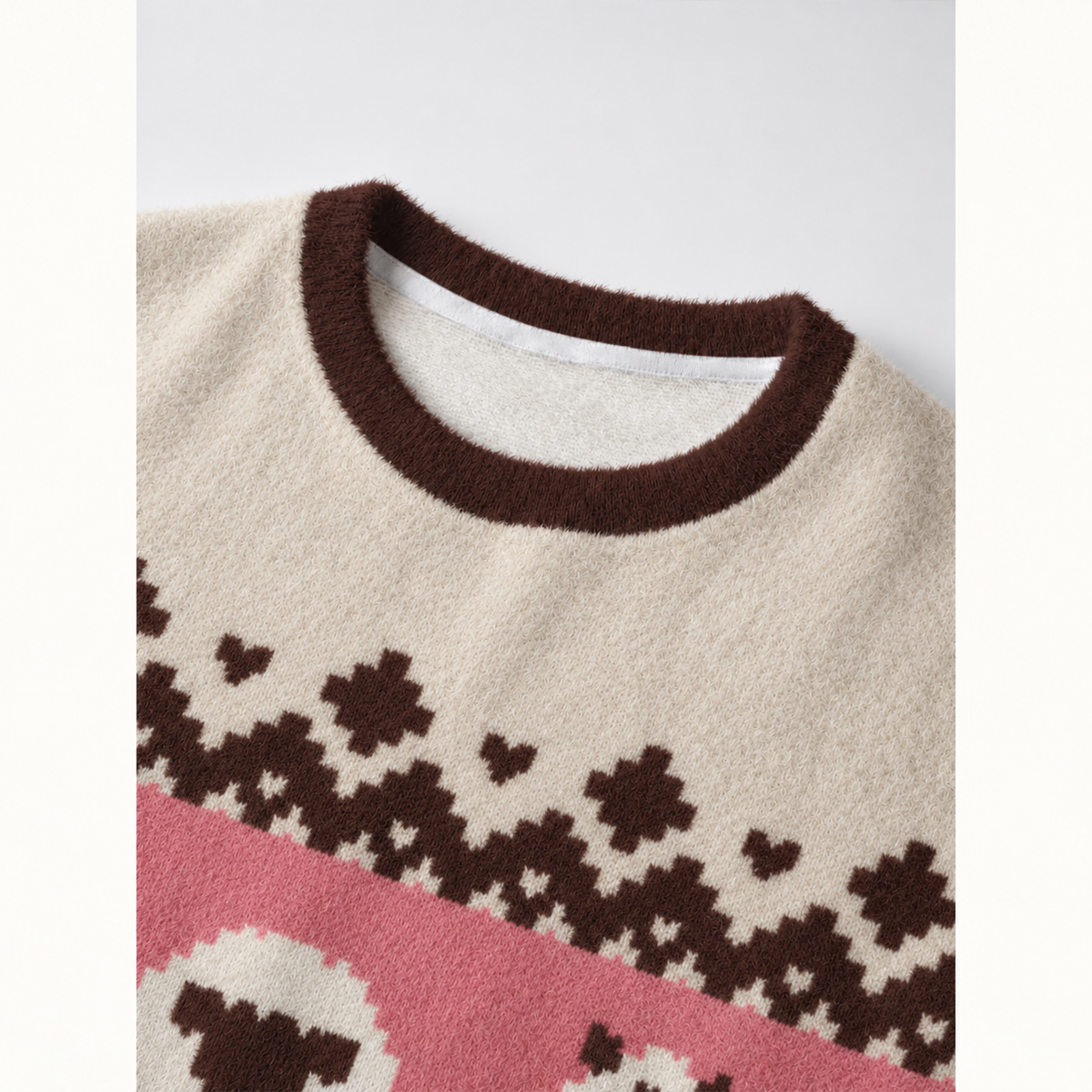 Cozy Nordic Sheep Fuzzy Crewneck Sweater