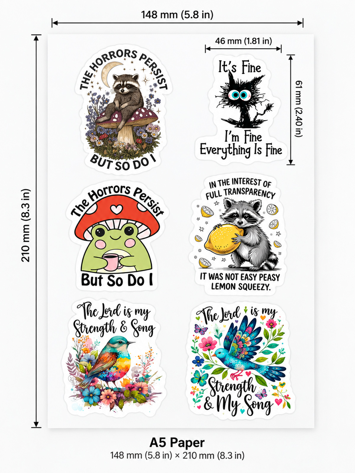 Quirky Woodland Quotes Stickers