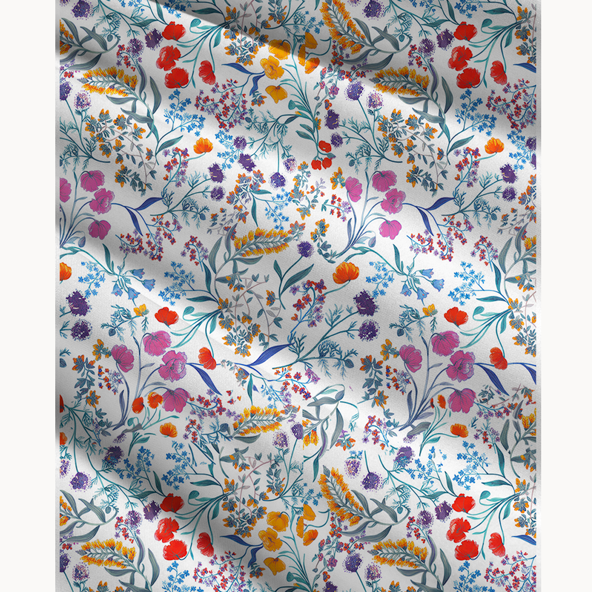 Fiery Meadow Print Maxi Skirt