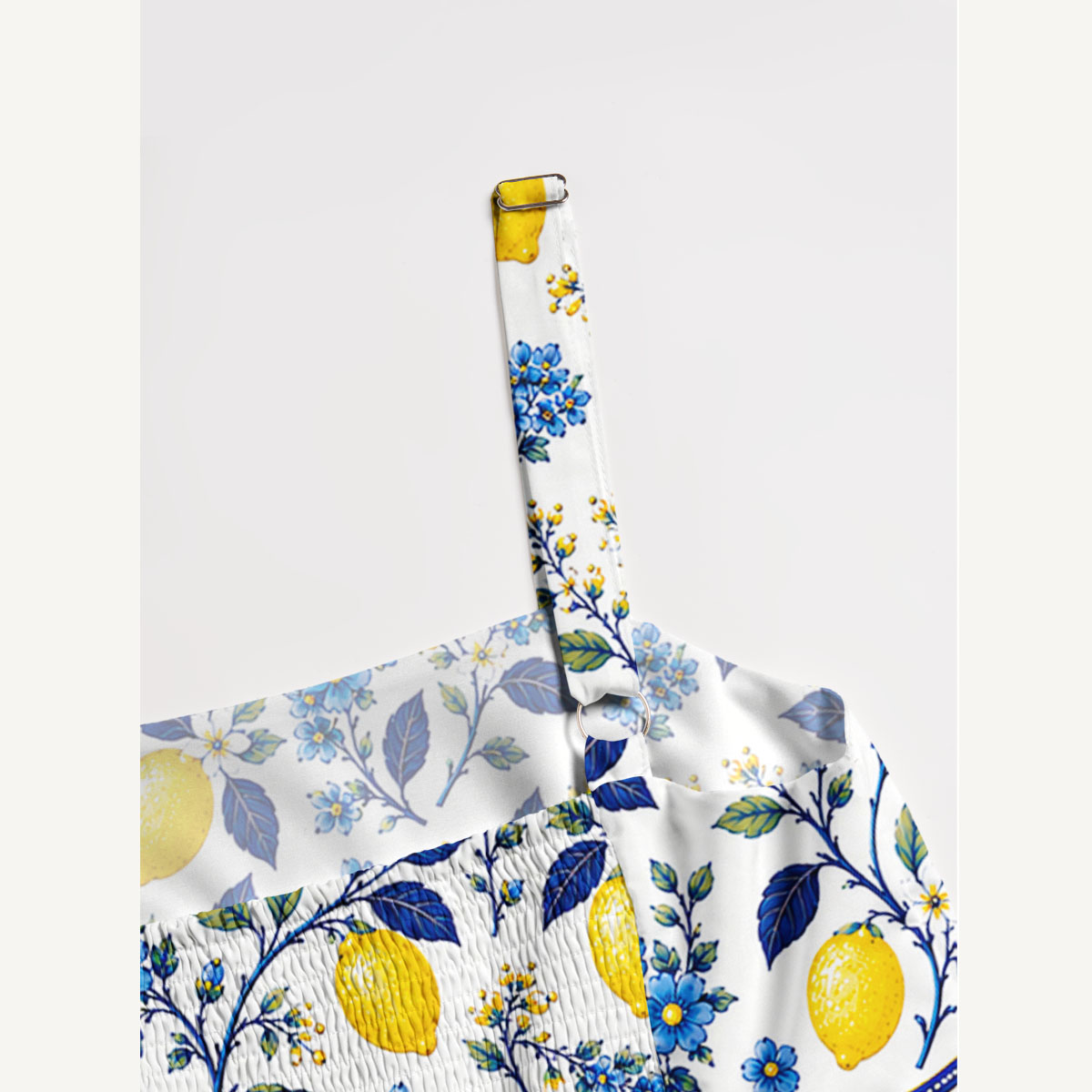 Blue Lemon Floral Print Wide Straps Maxi Dress With Pockets