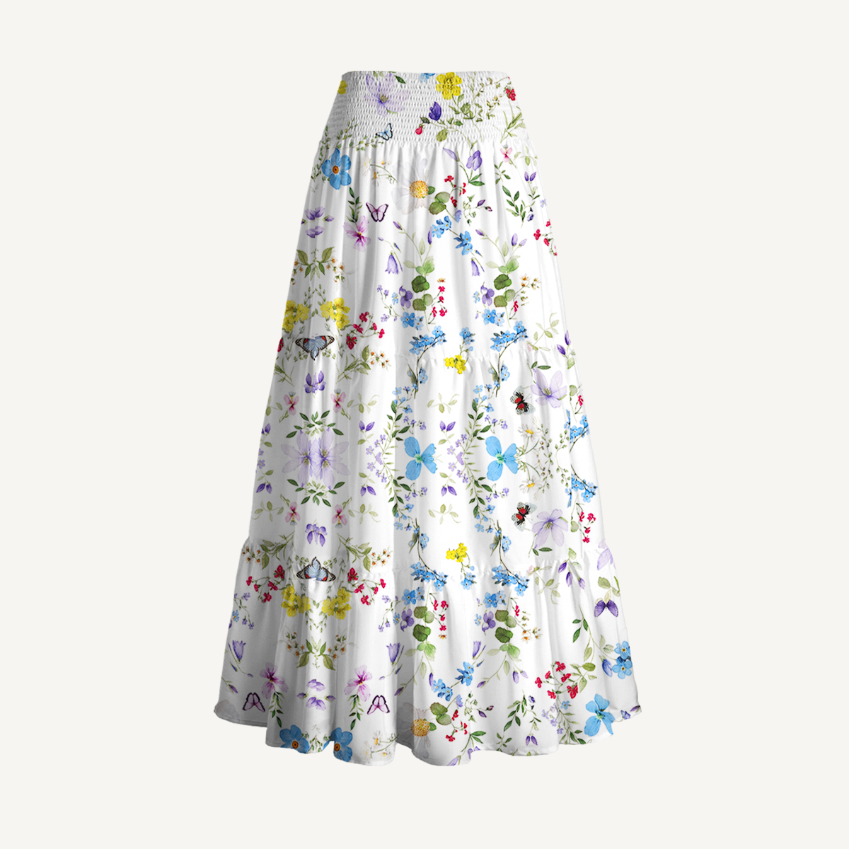 Butterfly Trail Print Maxi Skirt