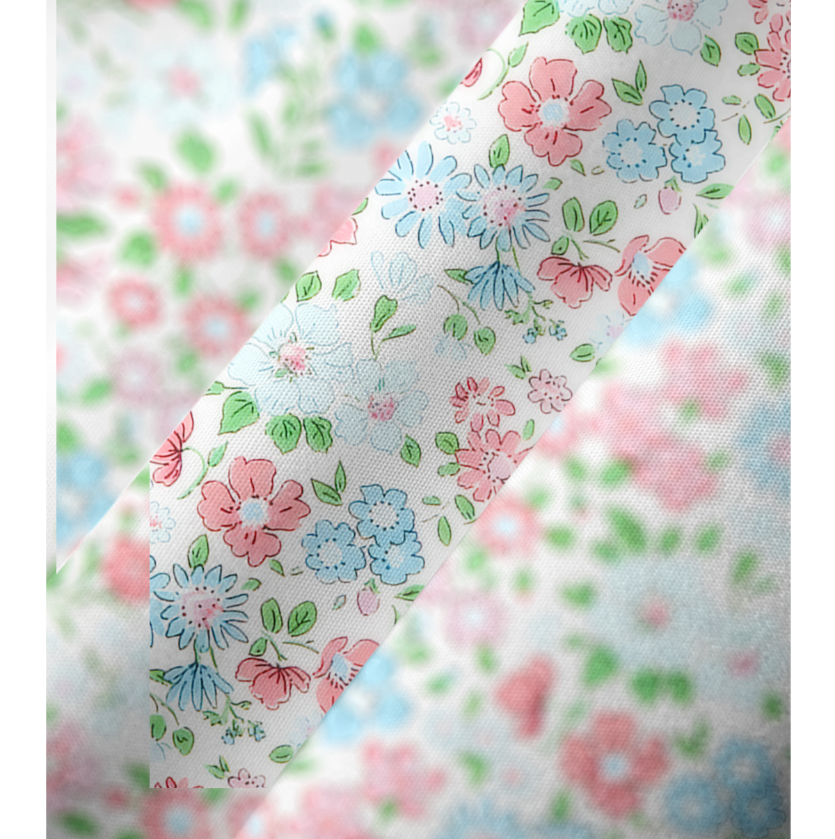  V‑Neck Pastel Cottage Floral Kimono Sleeve Kaftan Dress