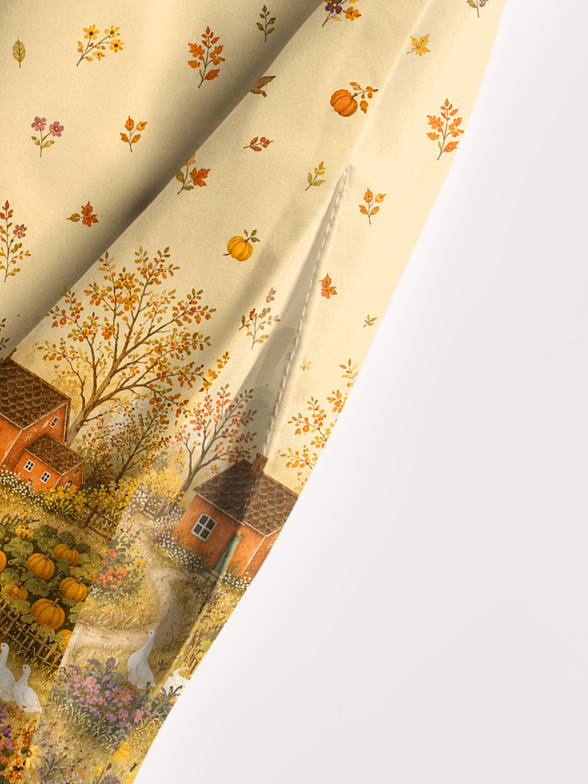 Autumn Garden Retreat Print Wide Straps Maxi Dress With Pockets