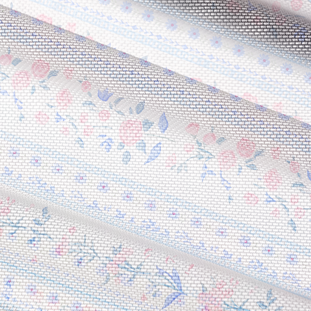 V-Neck Short Sleeve Blue Rose Print Mesh Top