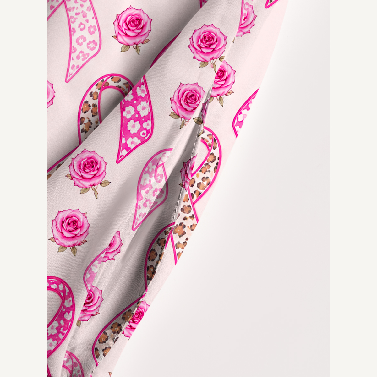 Breast Cancer Pink Ribbon Floral Straps Maxi Dress With Pockets