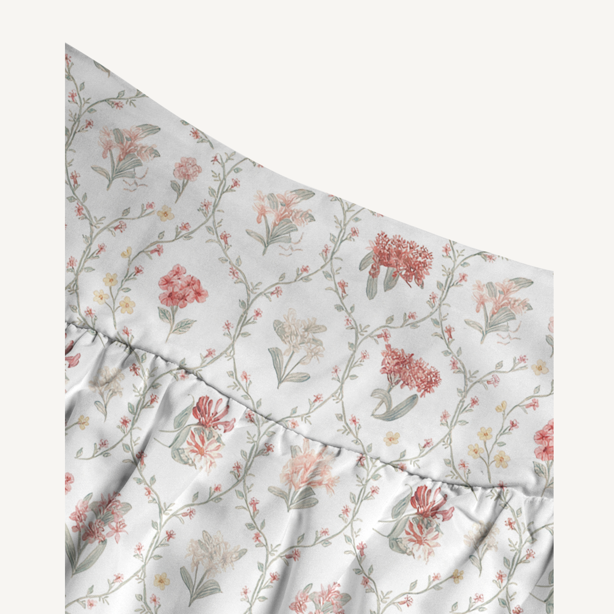 Coral Vine Print Maxi Skirt