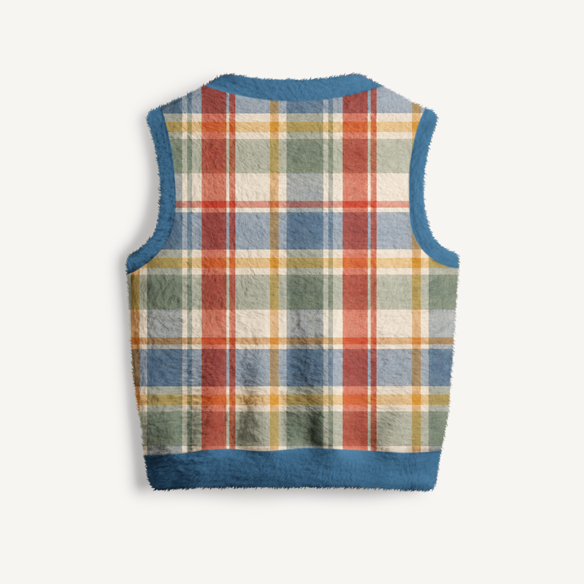 Classic Country Tartan Horse Print V-Neck Sweater Vest
