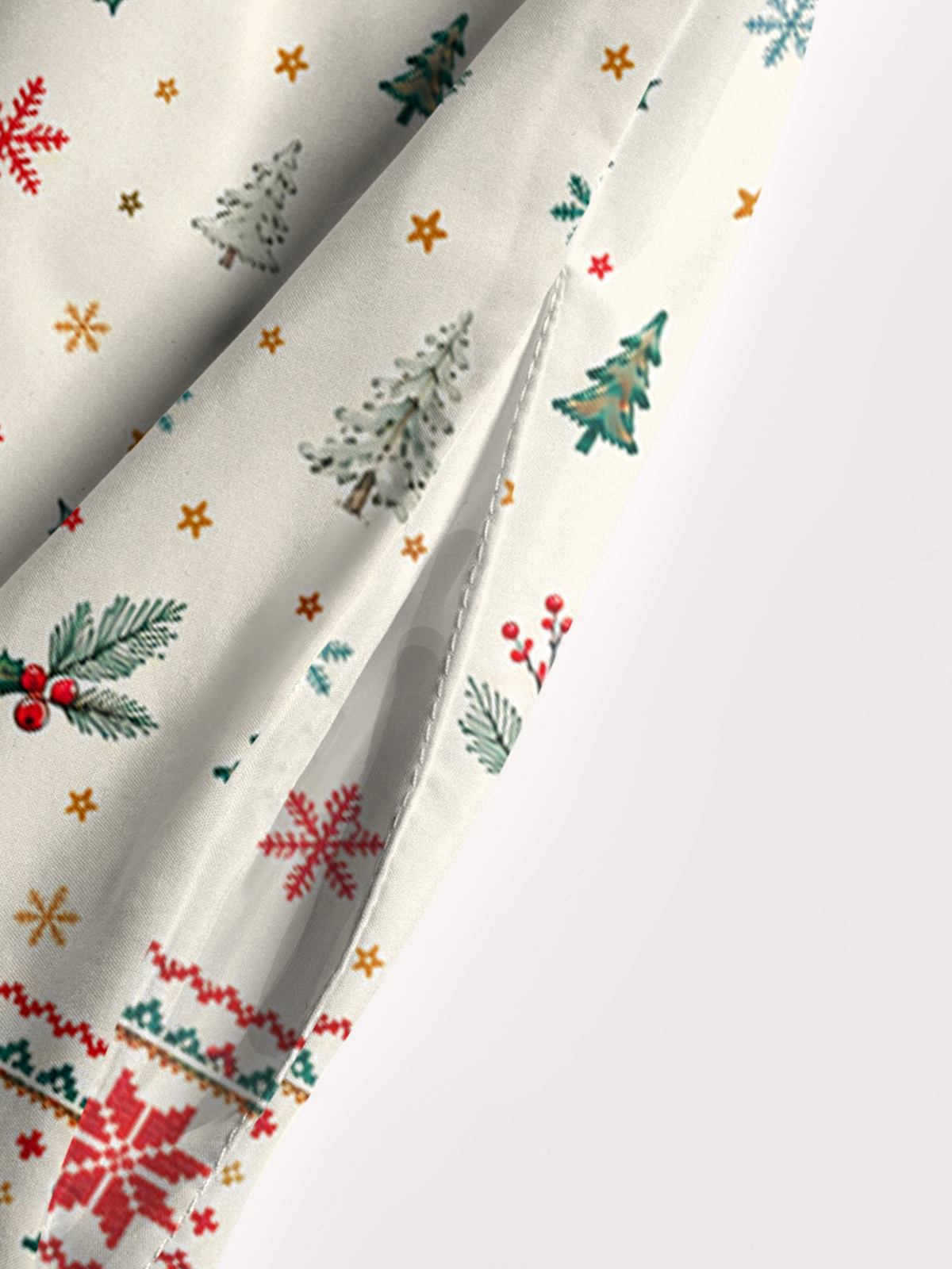 Christmas Duck Sleigh & Pine Tree Print Wide Straps Maxi Dress With Pockets
