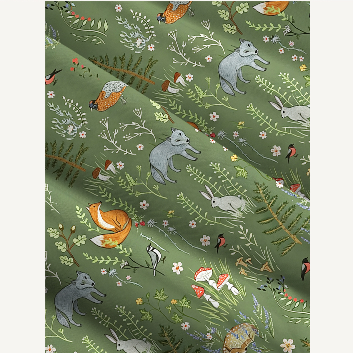 Whimsical Woodland Animals Print Slip Dress