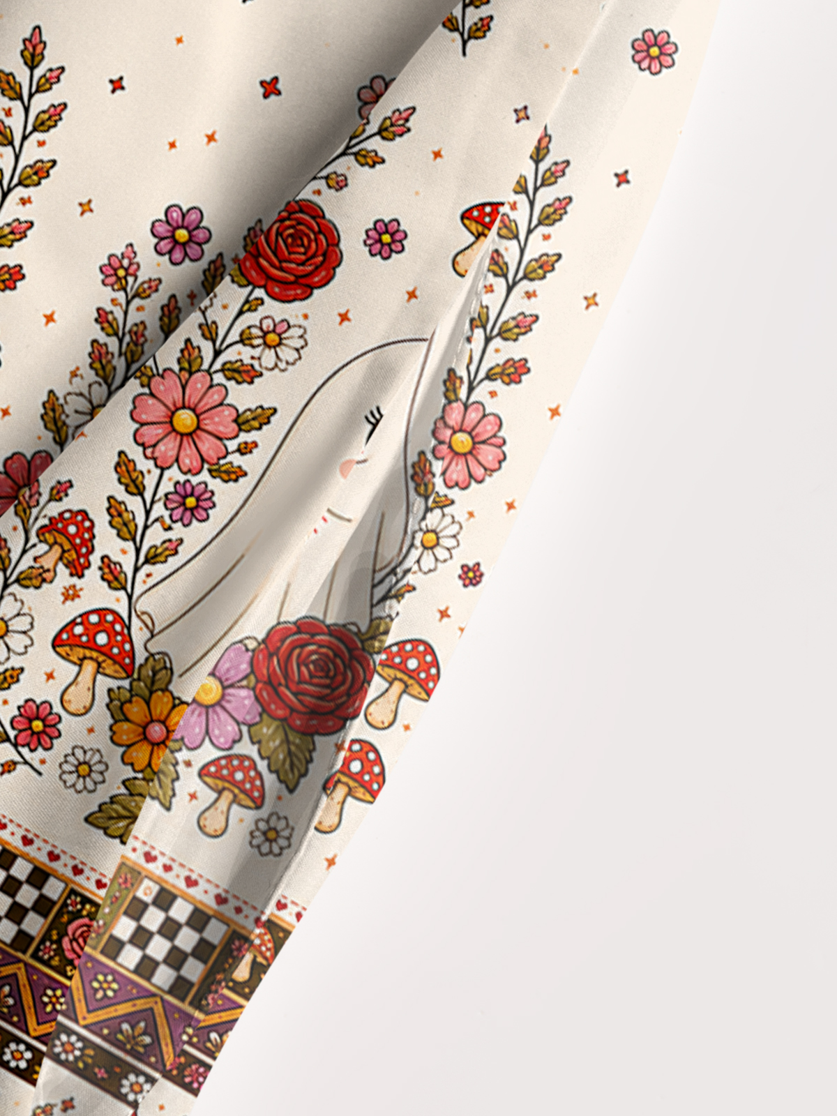 Woodland Witch Ghost Floral Print Wide Straps Maxi Dress With Pockets