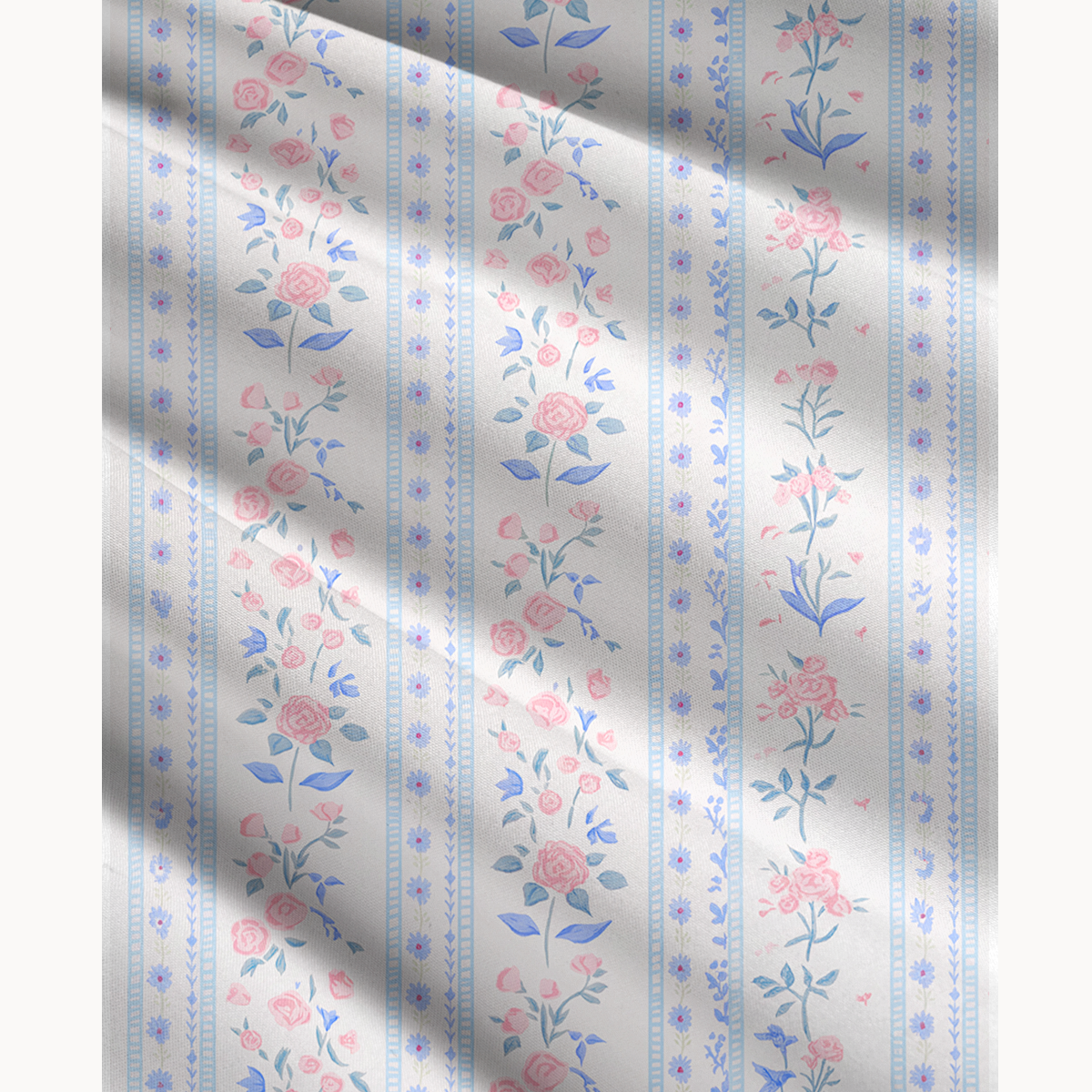 Blue Rose Print Maxi Skirt