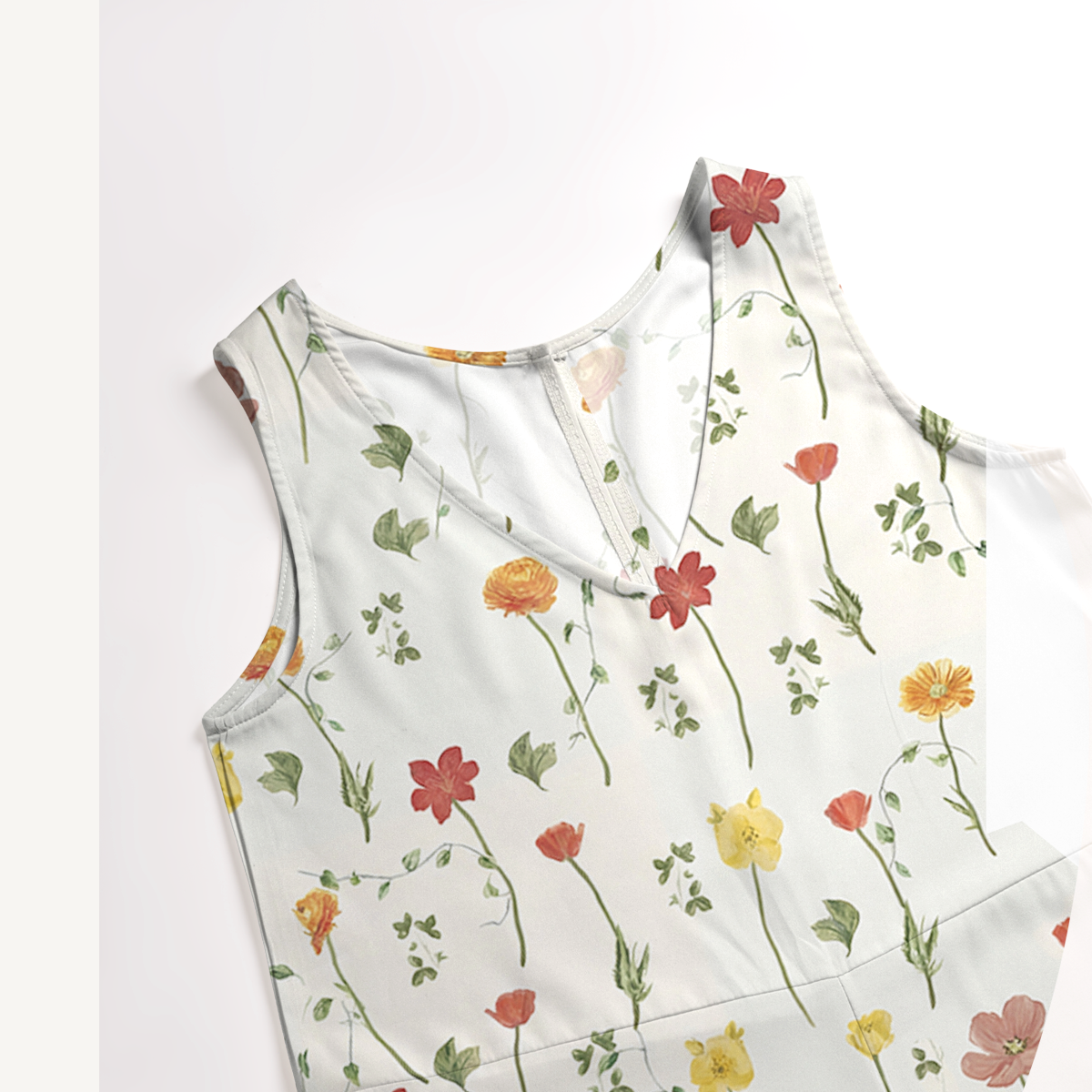 V-Neck Wildlight Meadow Boho Jumpsuit with Pockets for Women