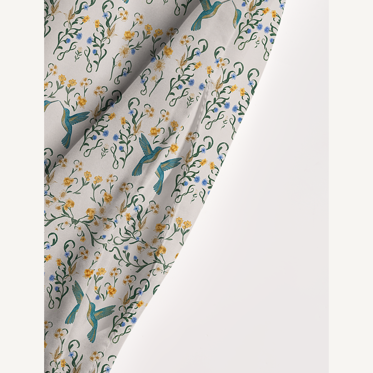 Square Neck Whispering Hummingbird Print Slip Dress