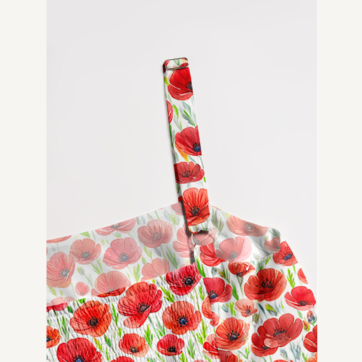 Blooming Stars and Stripes Print Wide Straps Maxi Dress With Pockets