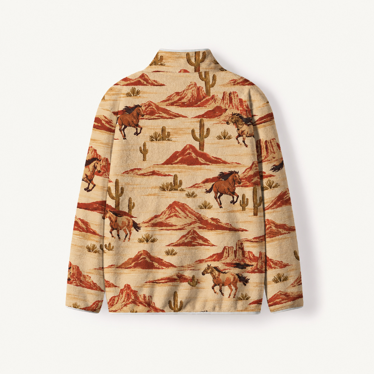 High Desert Wild Horses Print Fleece Jacket