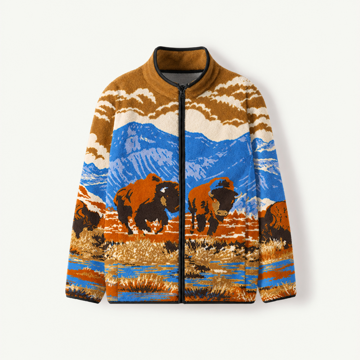 Wild Bison Range Print Fleece Jacket