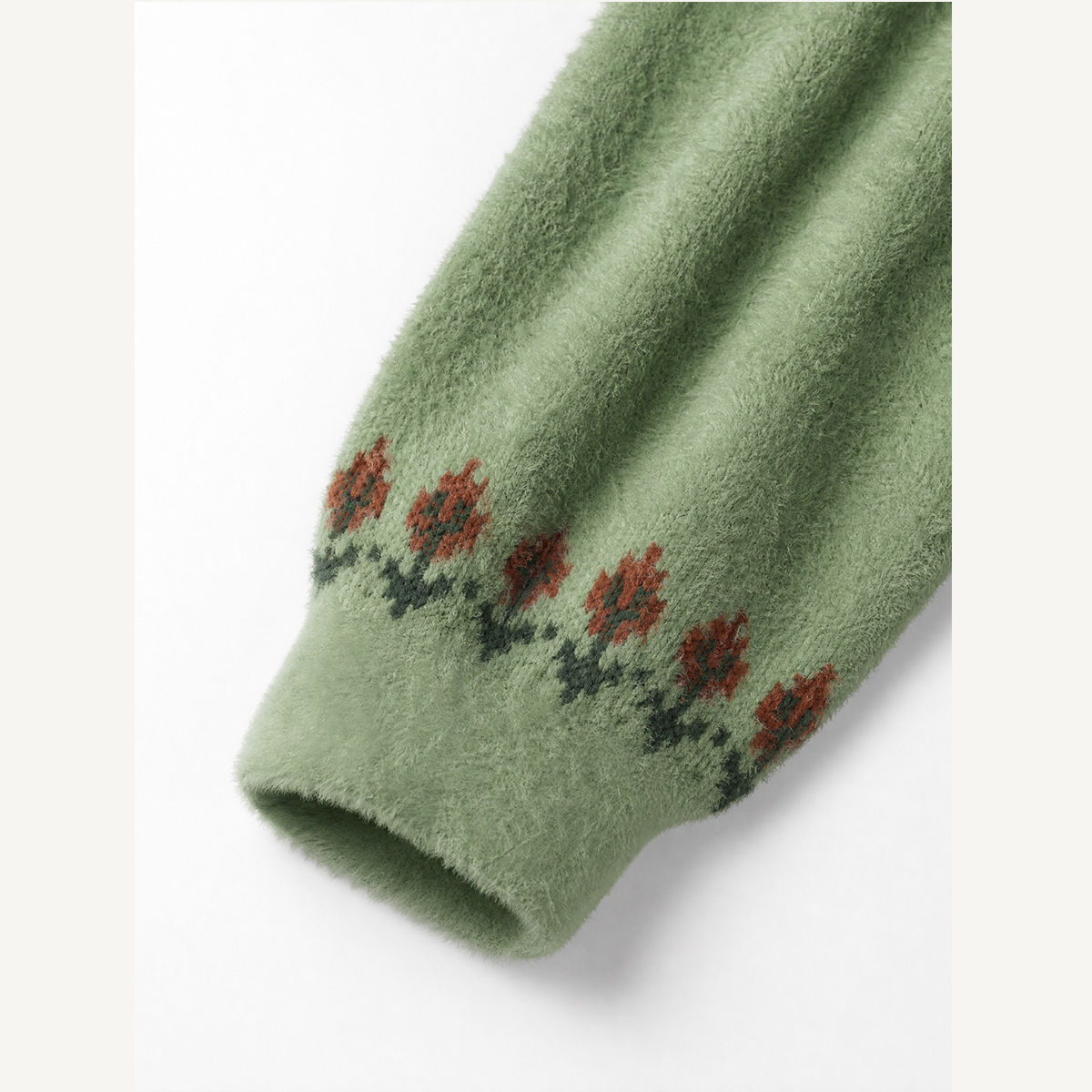 Cozy Forest Into The Wild Fox Fuzzy Crewneck Sweater