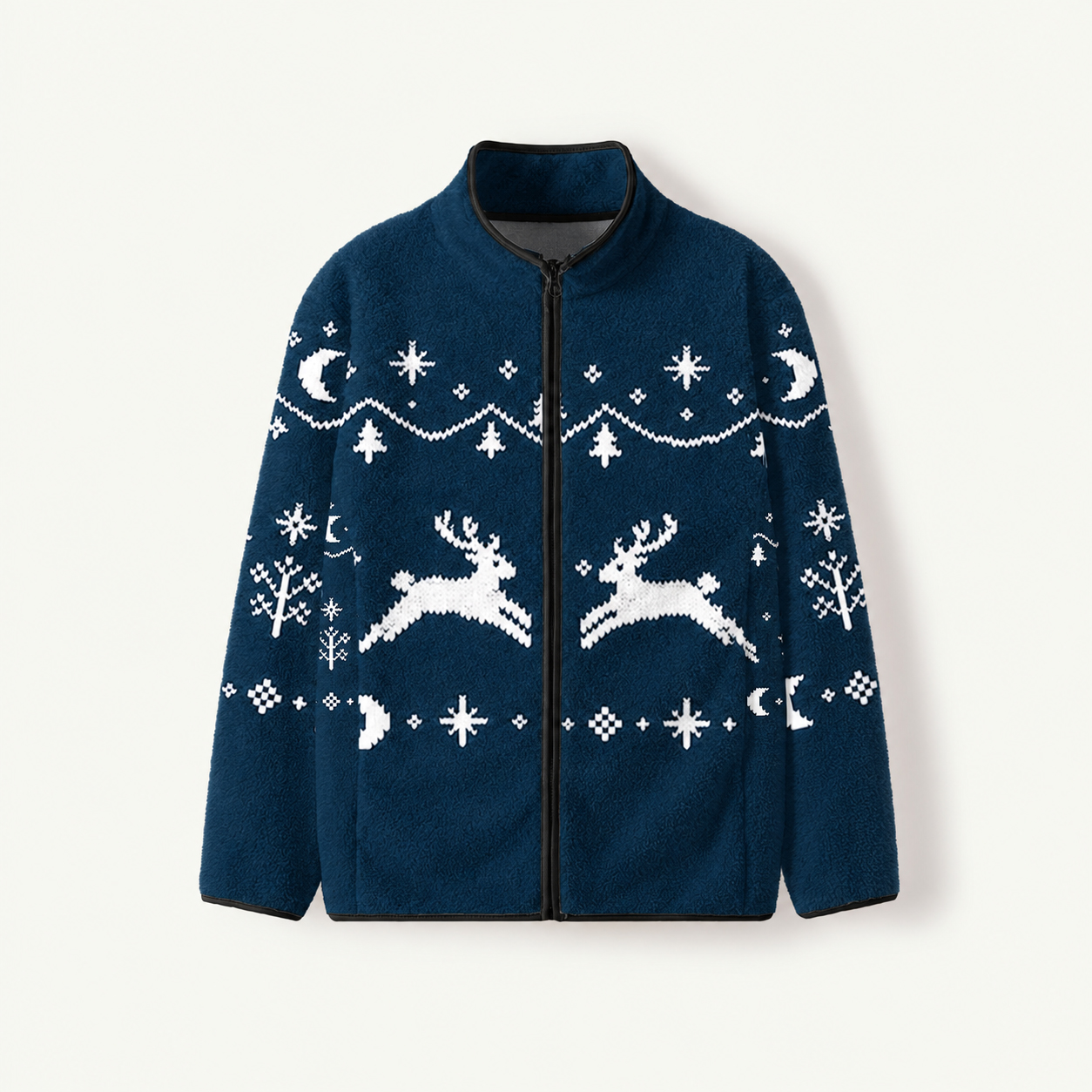 Winter Bunny Fair Isle Print Fleece Jacket