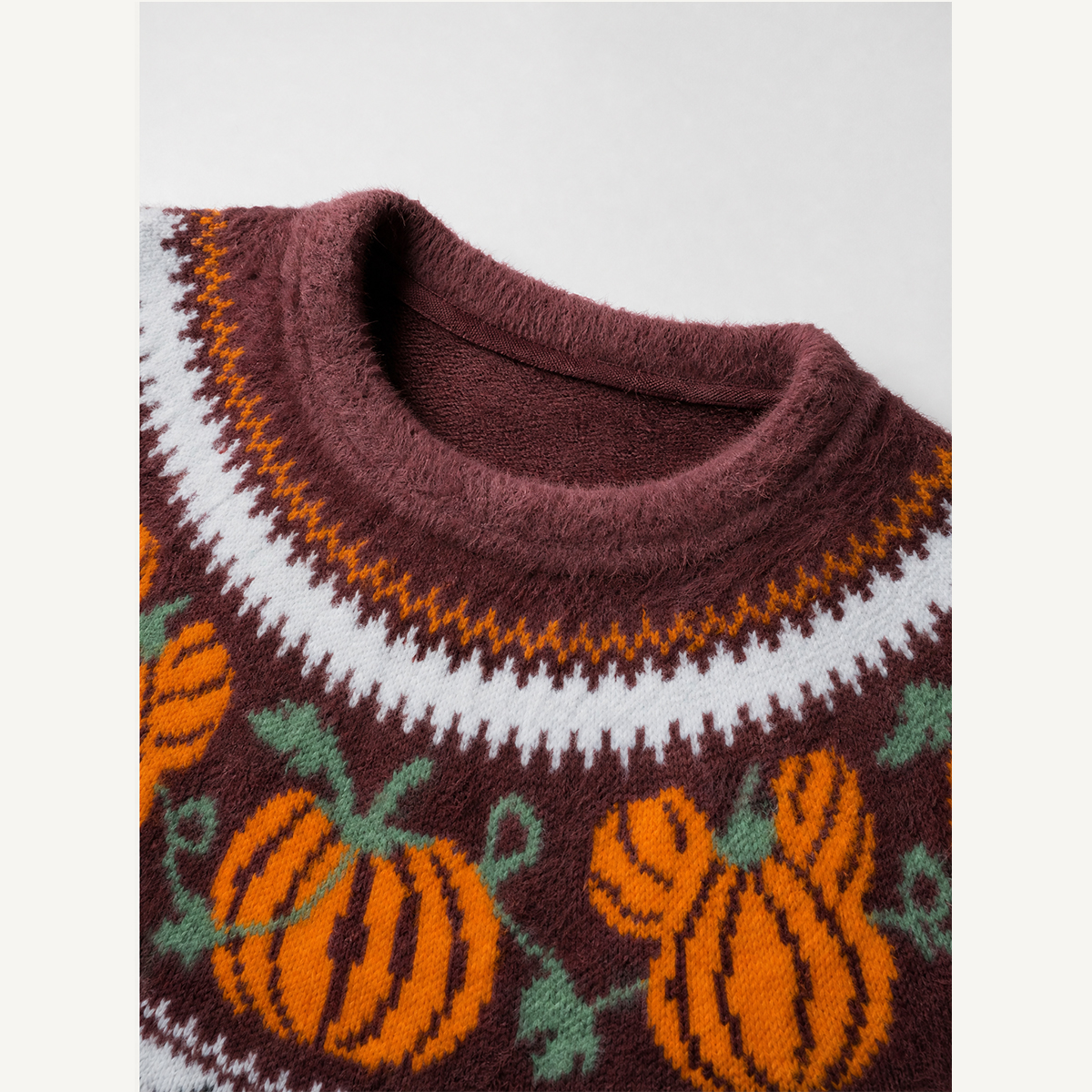 Pumpkin Harvest Autumn Fuzzy Crewneck Sweater