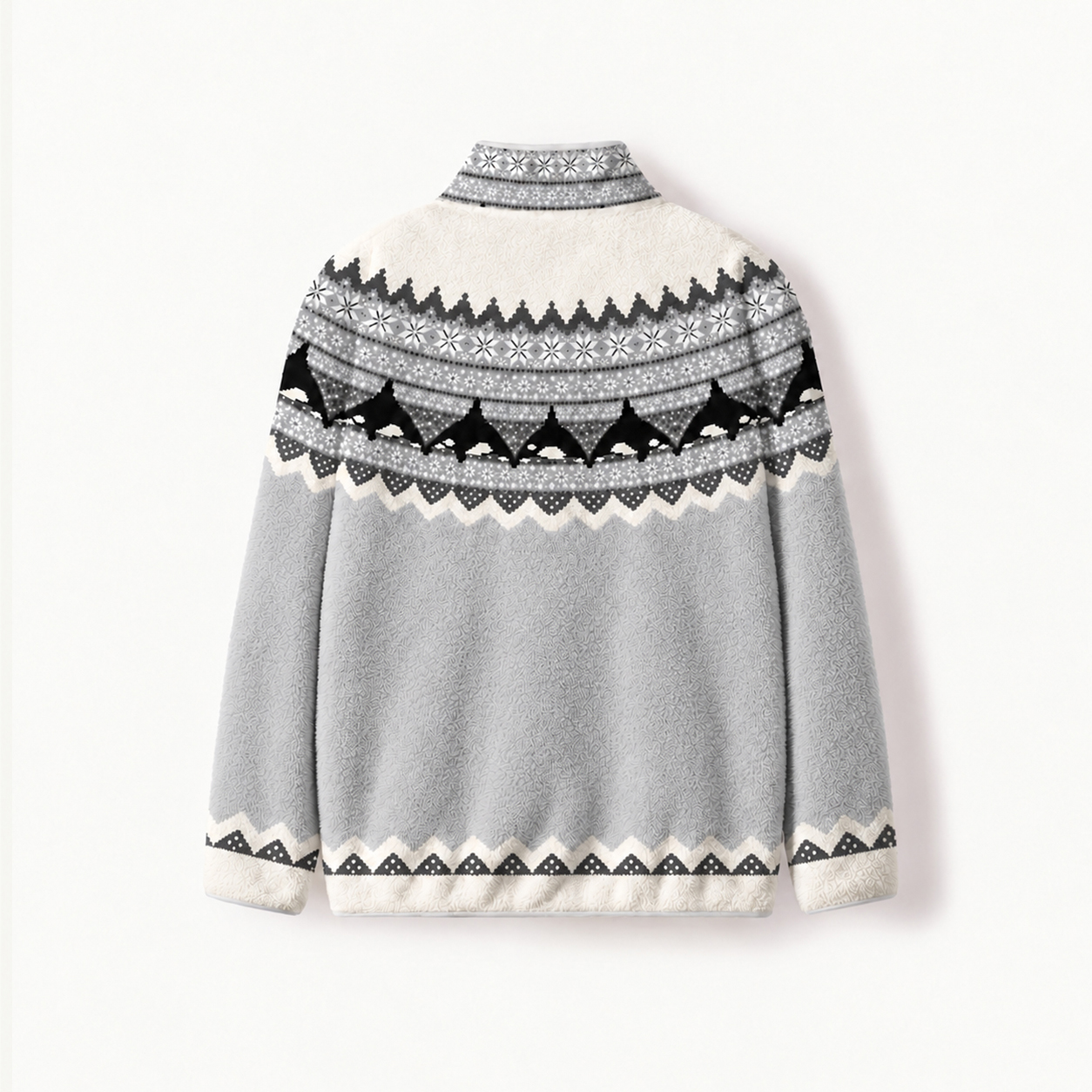 Monochrome Marine Yoke Print Fleece Jacket