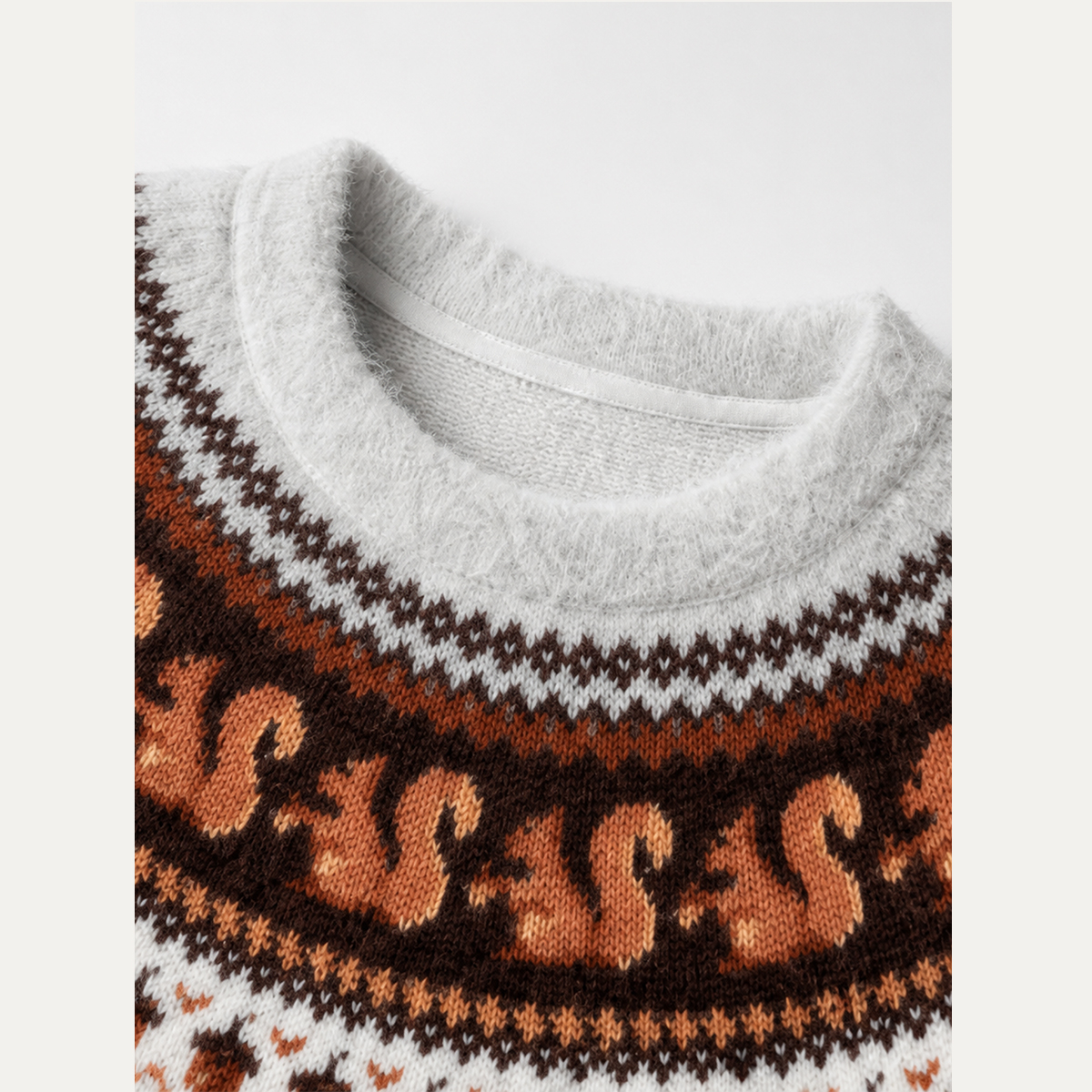 Acorn Hollow Squirrel Fuzzy Crewneck Sweater