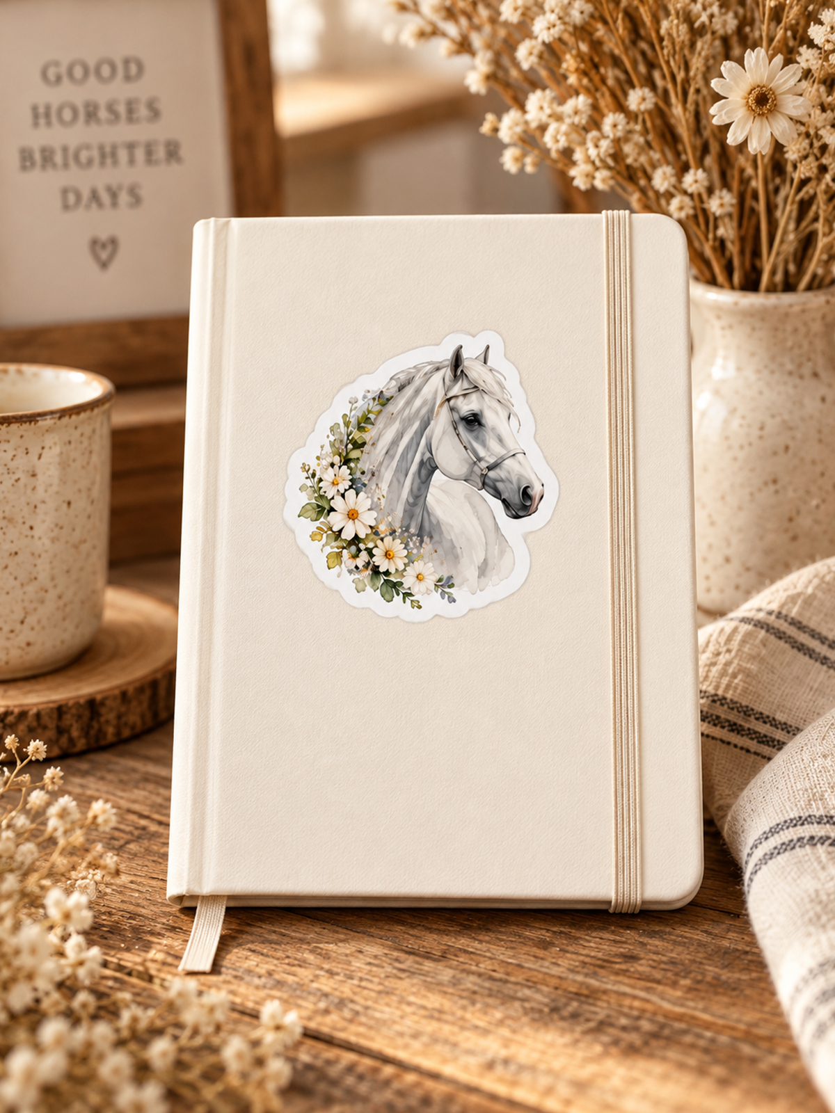 Cottagecore Floral Horses Stickers