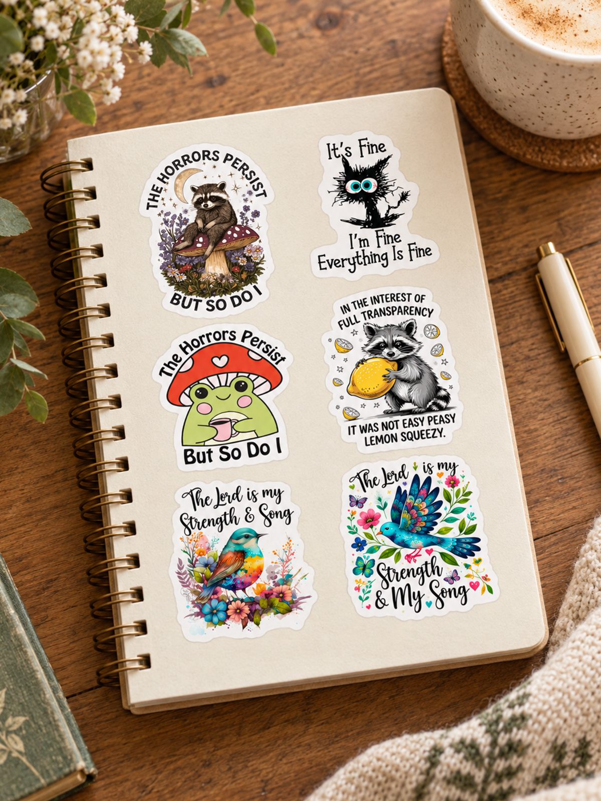 Quirky Woodland Quotes Stickers