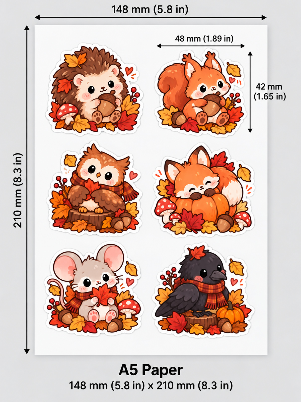 Cozy Autumn Woodland Friends Stickers