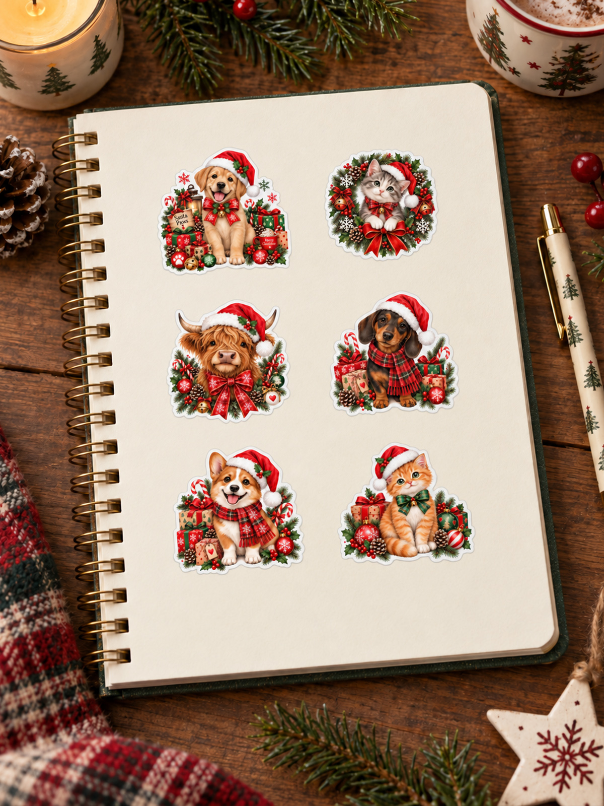 Festive Christmas Pets Stickers