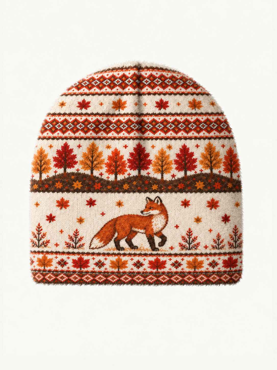Autumn Forest Fox Cozy Fuzzy Beanie