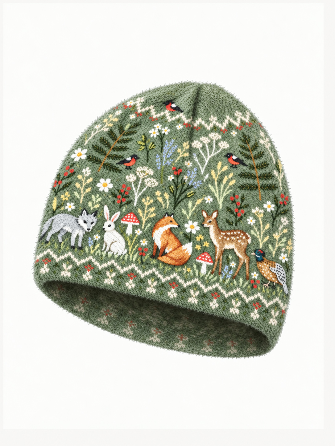 Whimsical Woodland Animal Cozy Fuzzy Beanie