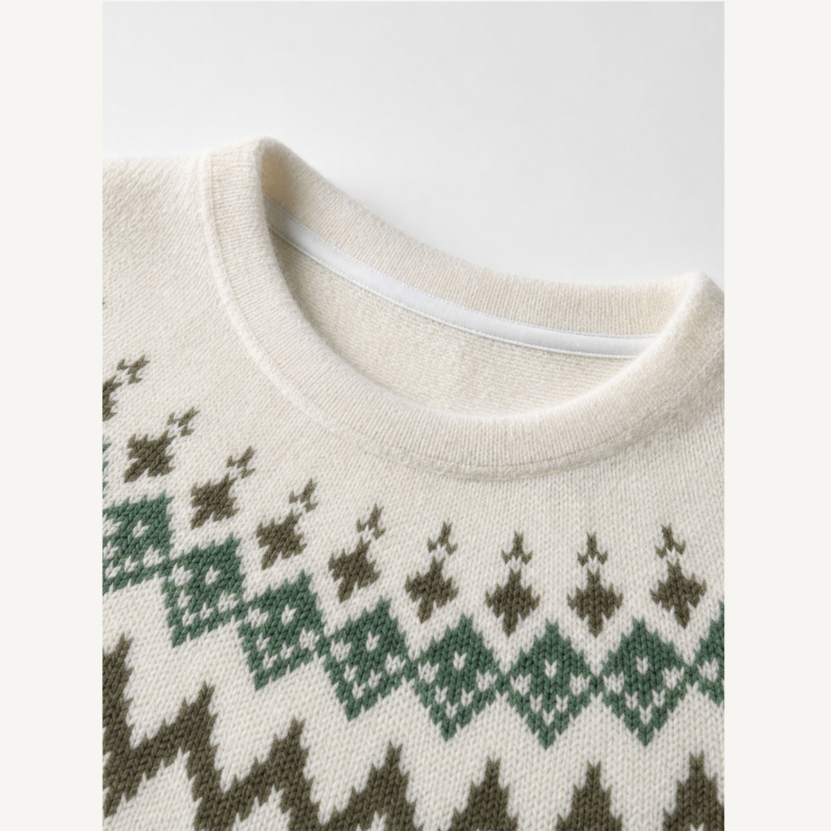 Nordic Winter with Forest Fuzzy Crewneck Sweater