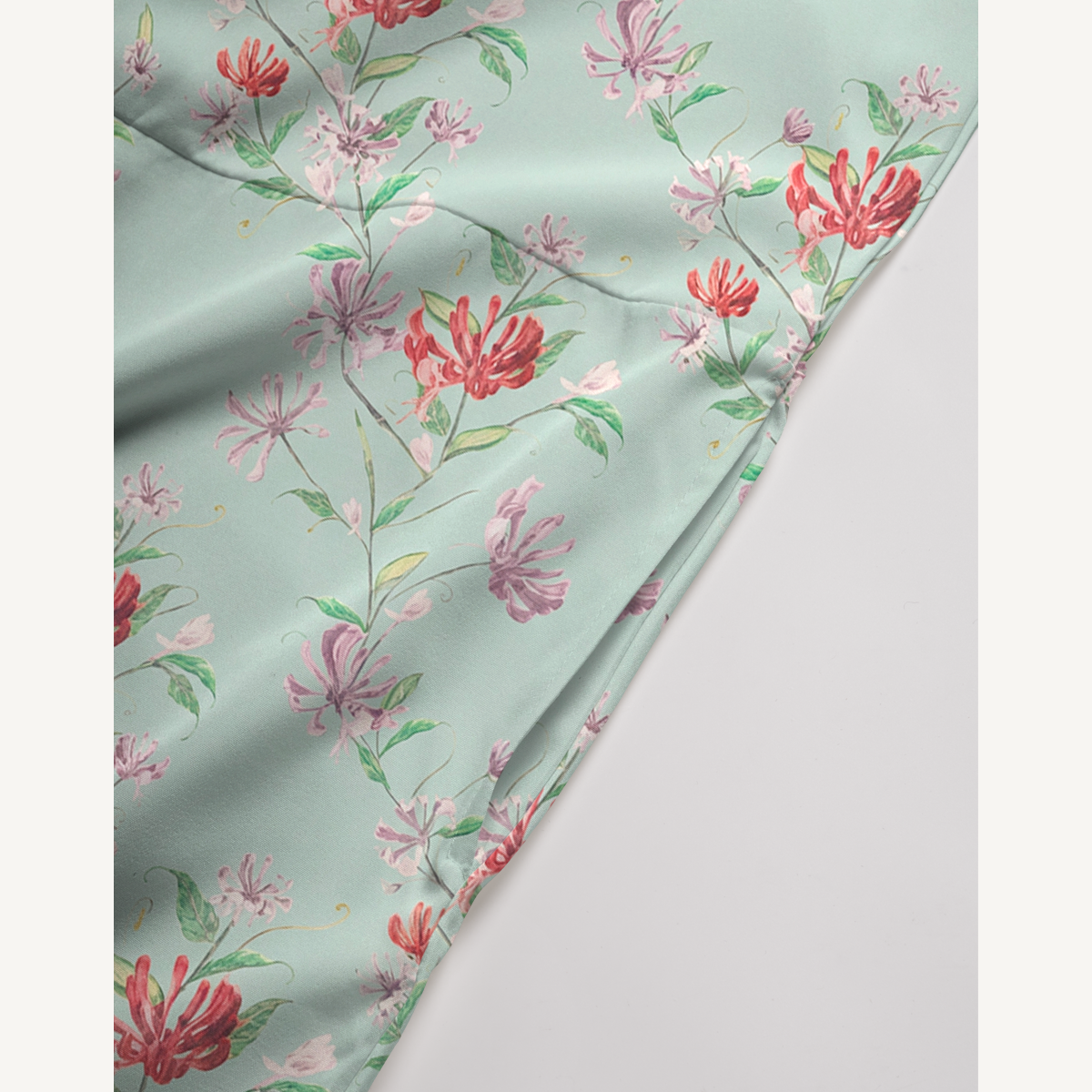 V-Neck Mint Honeysuckle Boho Jumpsuit with Pockets for Women