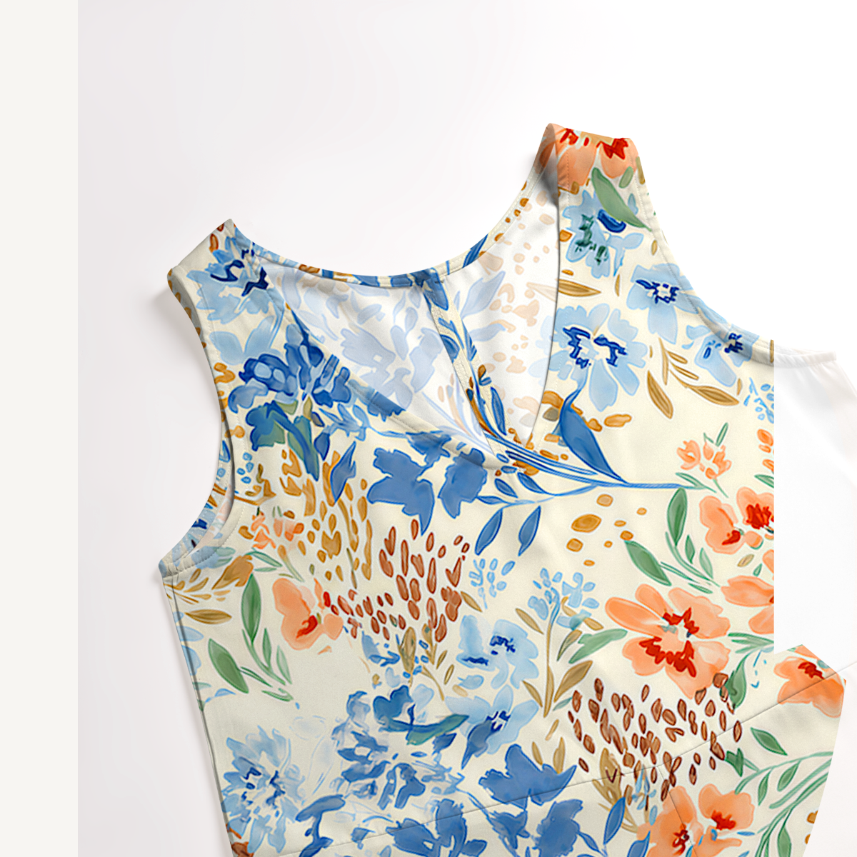 V-Neck Breeze Meadow Boho Jumpsuit with Pockets for Women