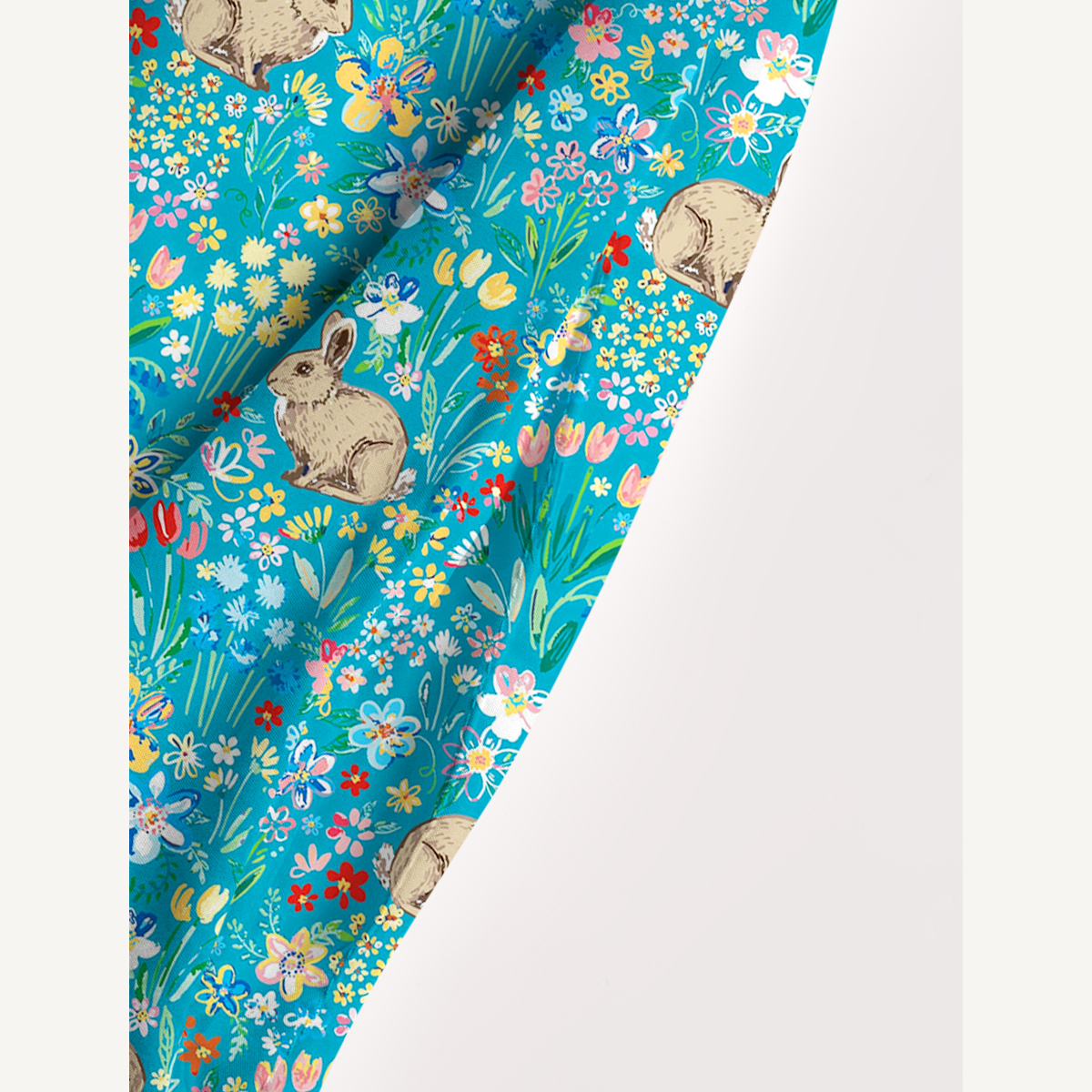 Blue Garden Rabbit Print Slip Dress