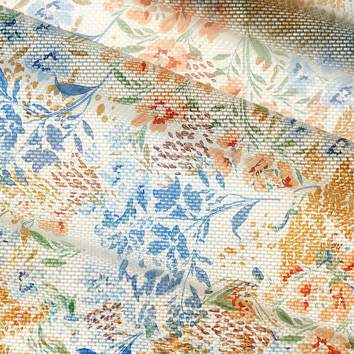 V-Neck Short Sleeve Breeze Meadow Print Mesh Top