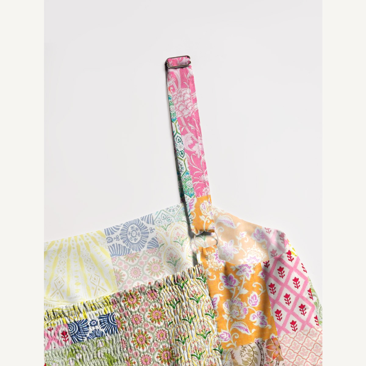 Colorful Bohemian Patchwork Print Slip Dress