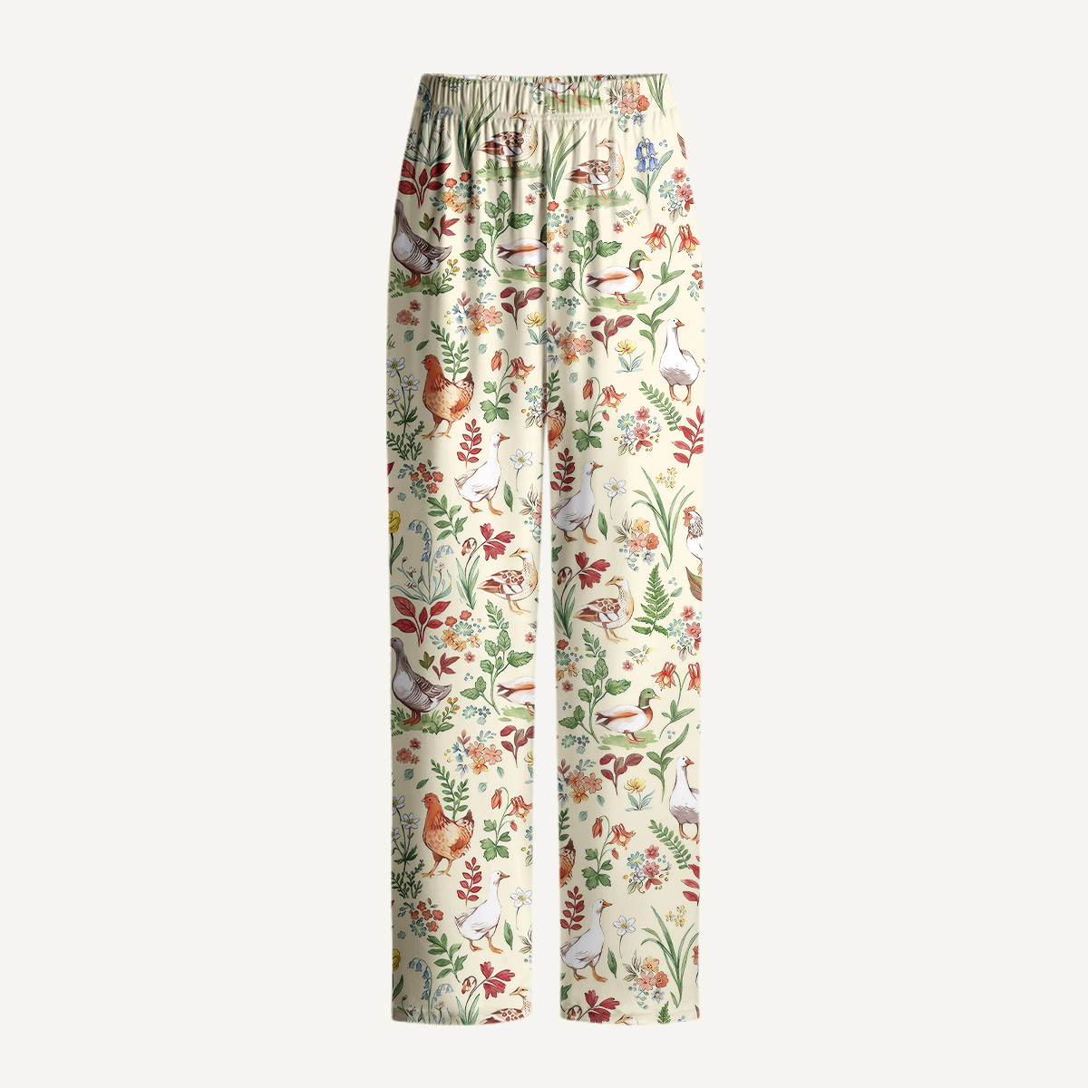Countryside Garden Critter Print Long Pajama Set 