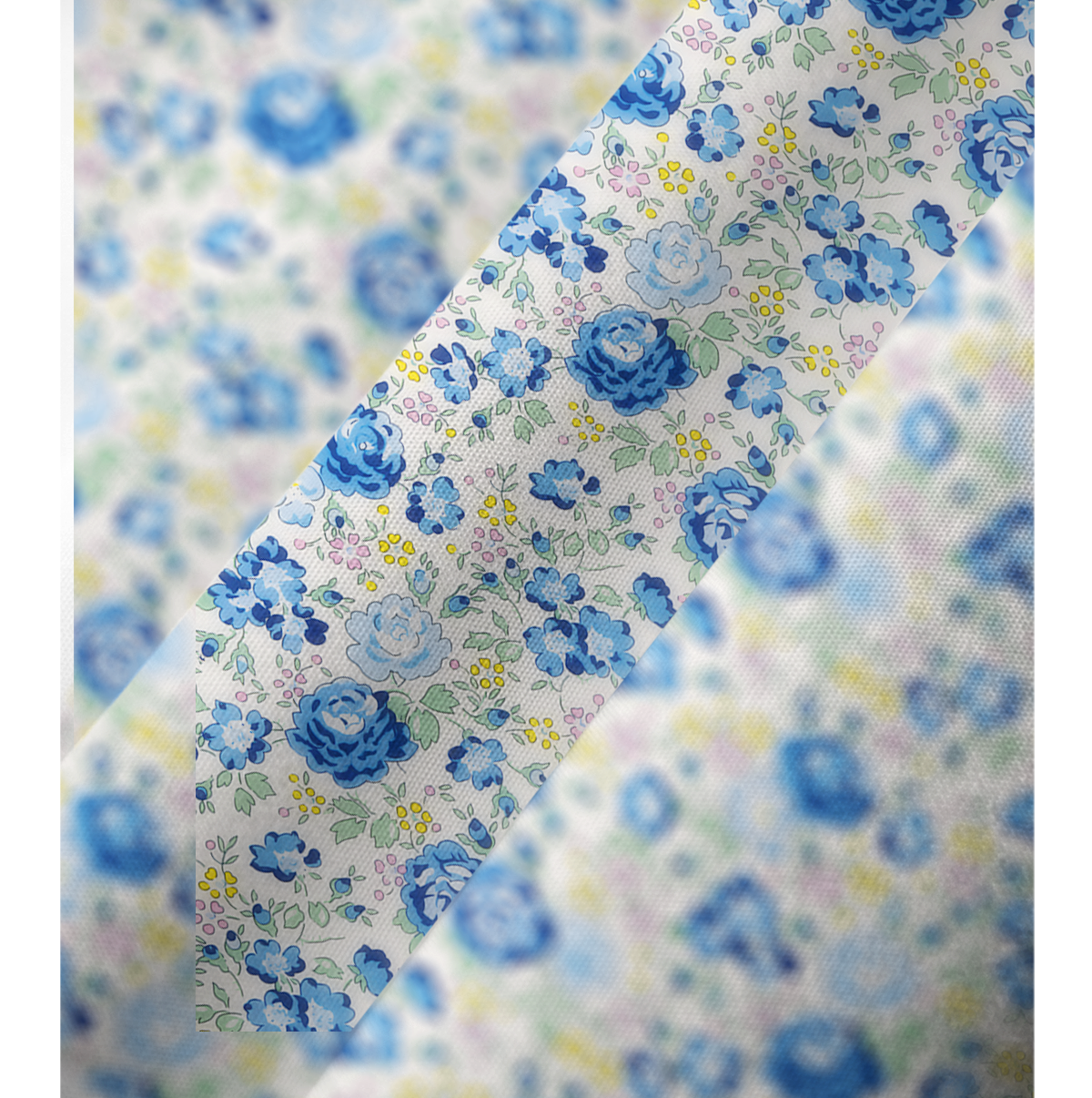  V‑Neck Blue Rose Floral Kimono Sleeve Kaftan Dress