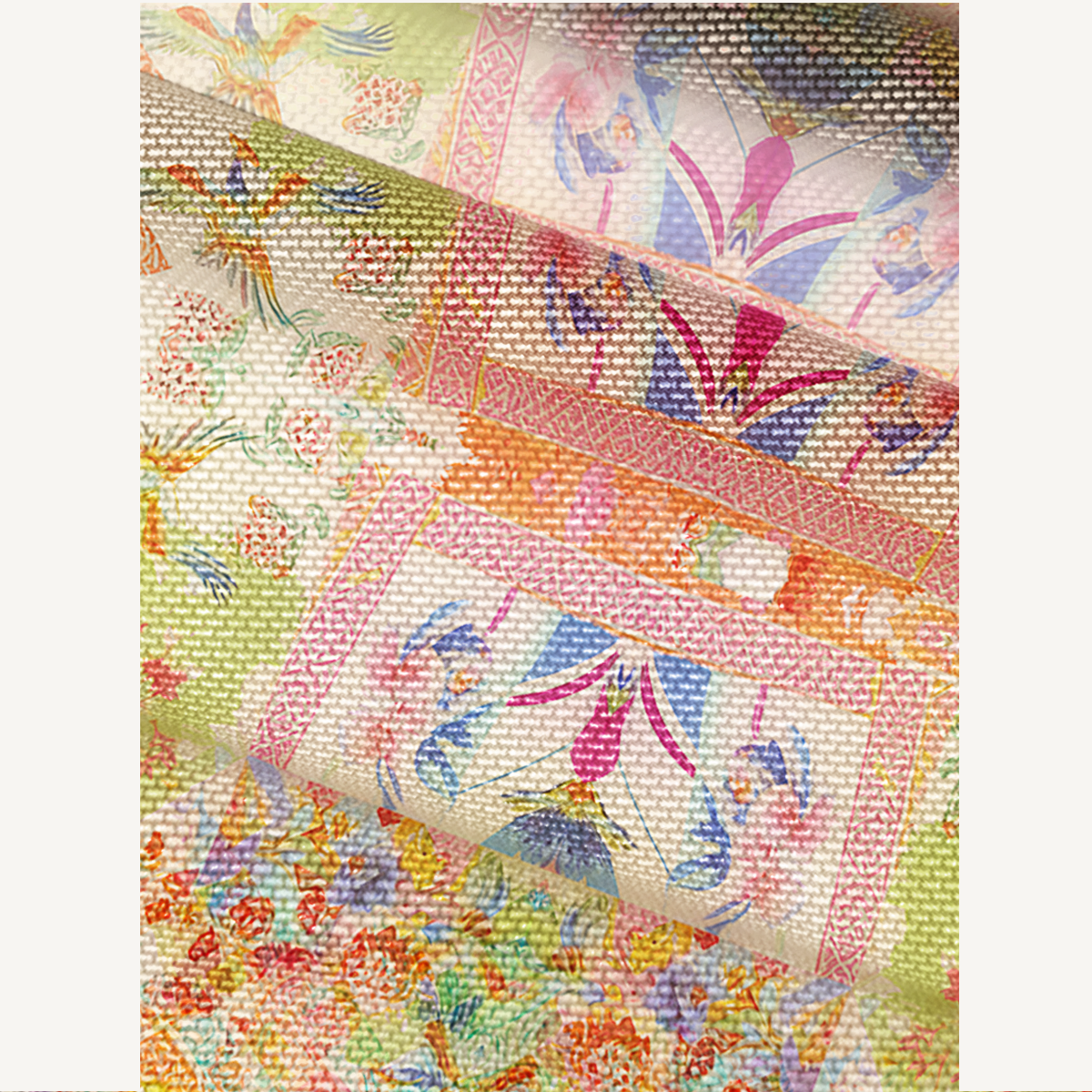 V-Neck Short Sleeve Vivid Lily Print Mesh Top