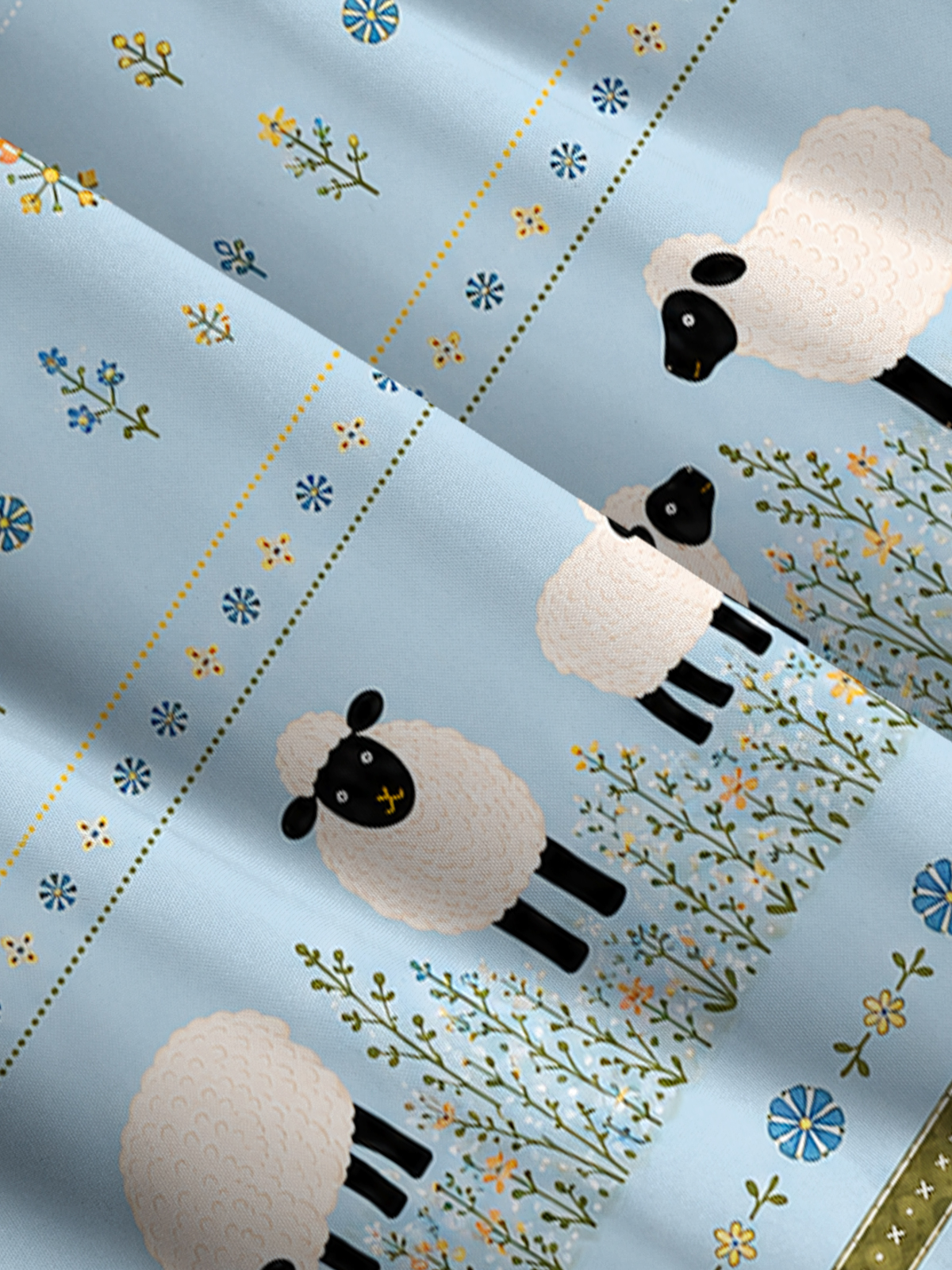 Blue Meadow Sheep Print Wide Straps Maxi Dress With Pockets