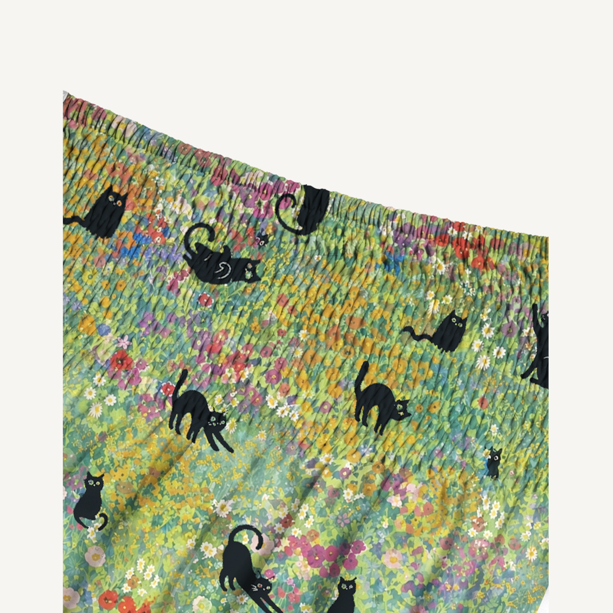 Wildflower Garden Black Cat Print Maxi Skirt