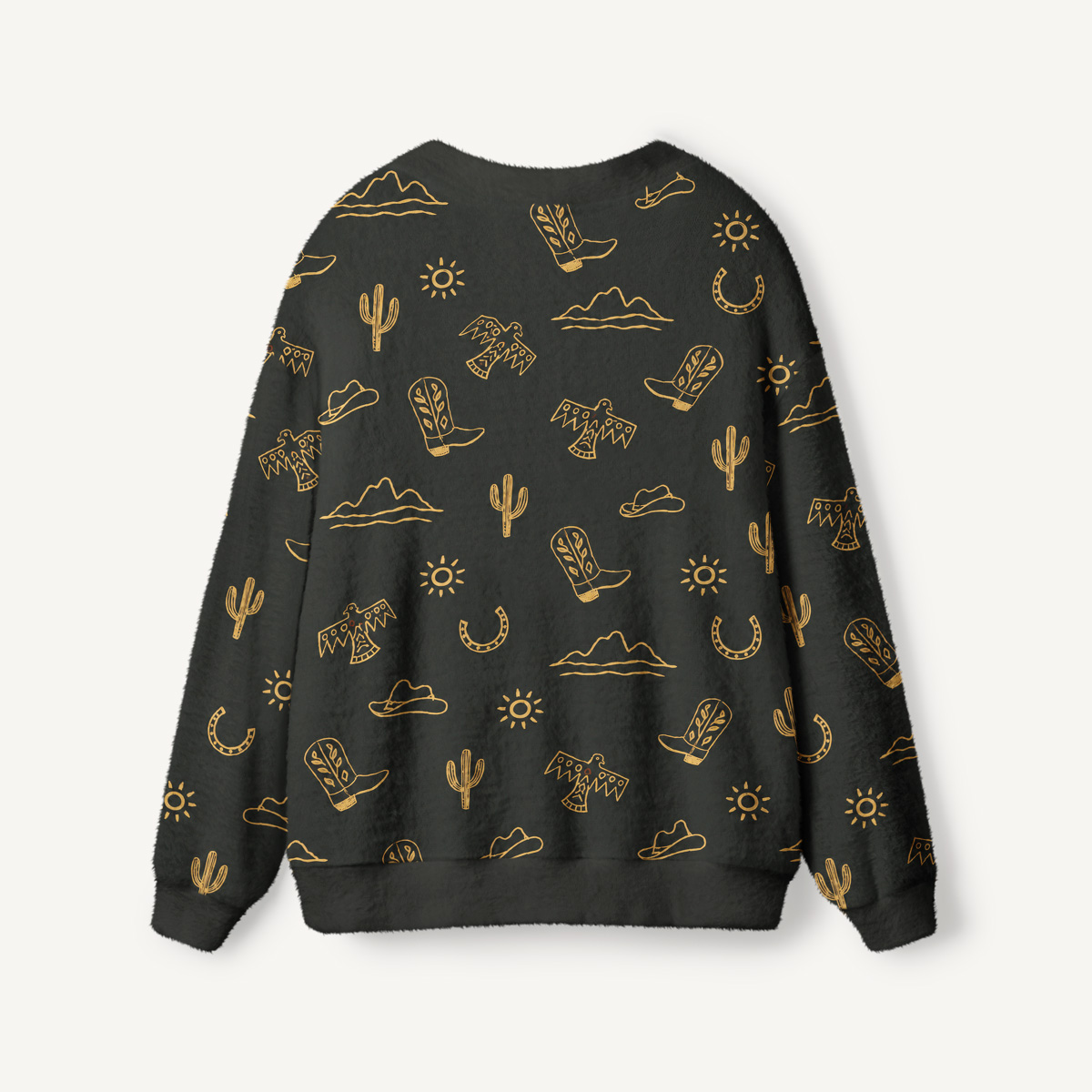 Desert Western Cowboy Print Cardigan Sweaters