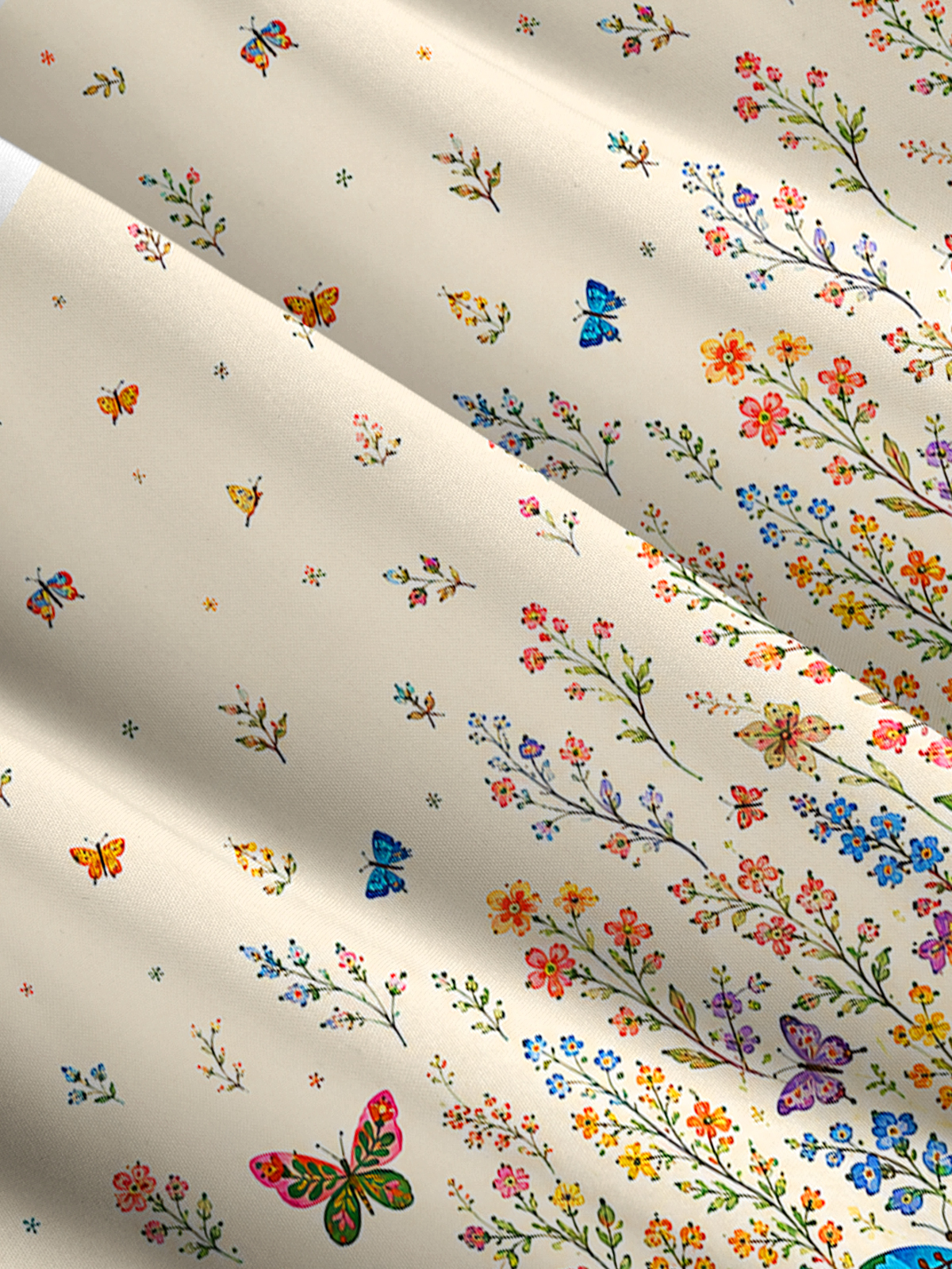 Boho Butterfly Wildflower Meadow Print Wide Straps Maxi Dress With Pockets
