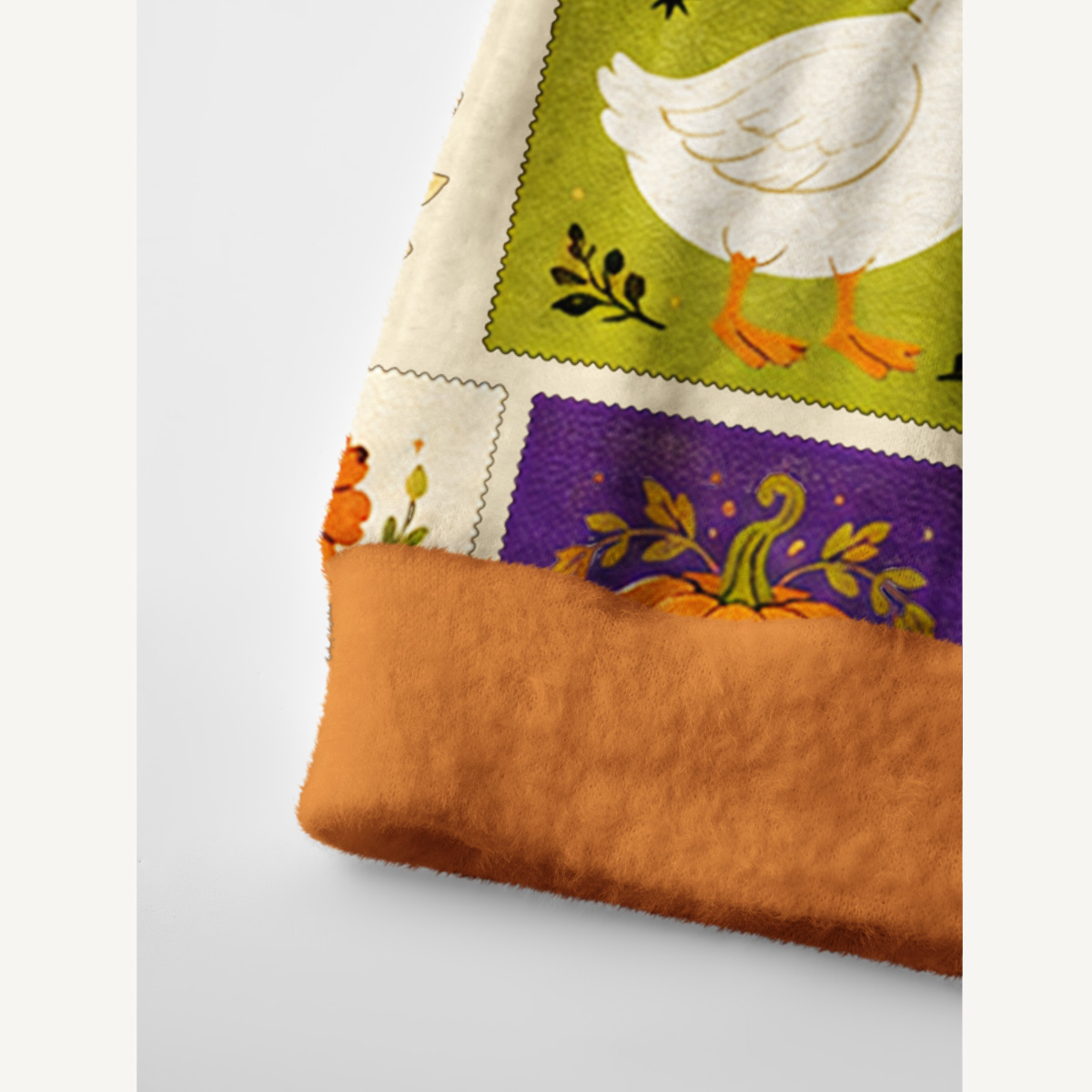 Halloween Pumpkin Goose Garden Patchwork Print Ugly Cardigan Sweaters
