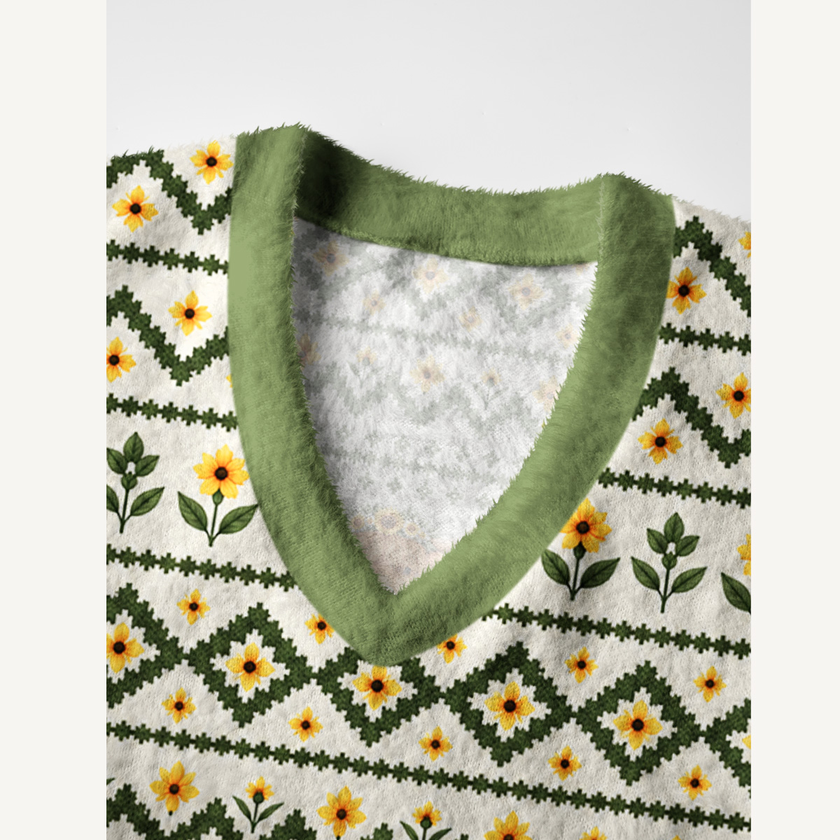 Spring Highland Cow Print V-Neck Sweater Vest