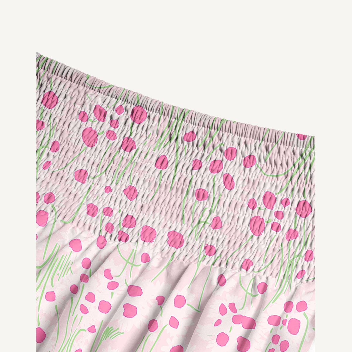 Pink Daisy Print Maxi Skirt