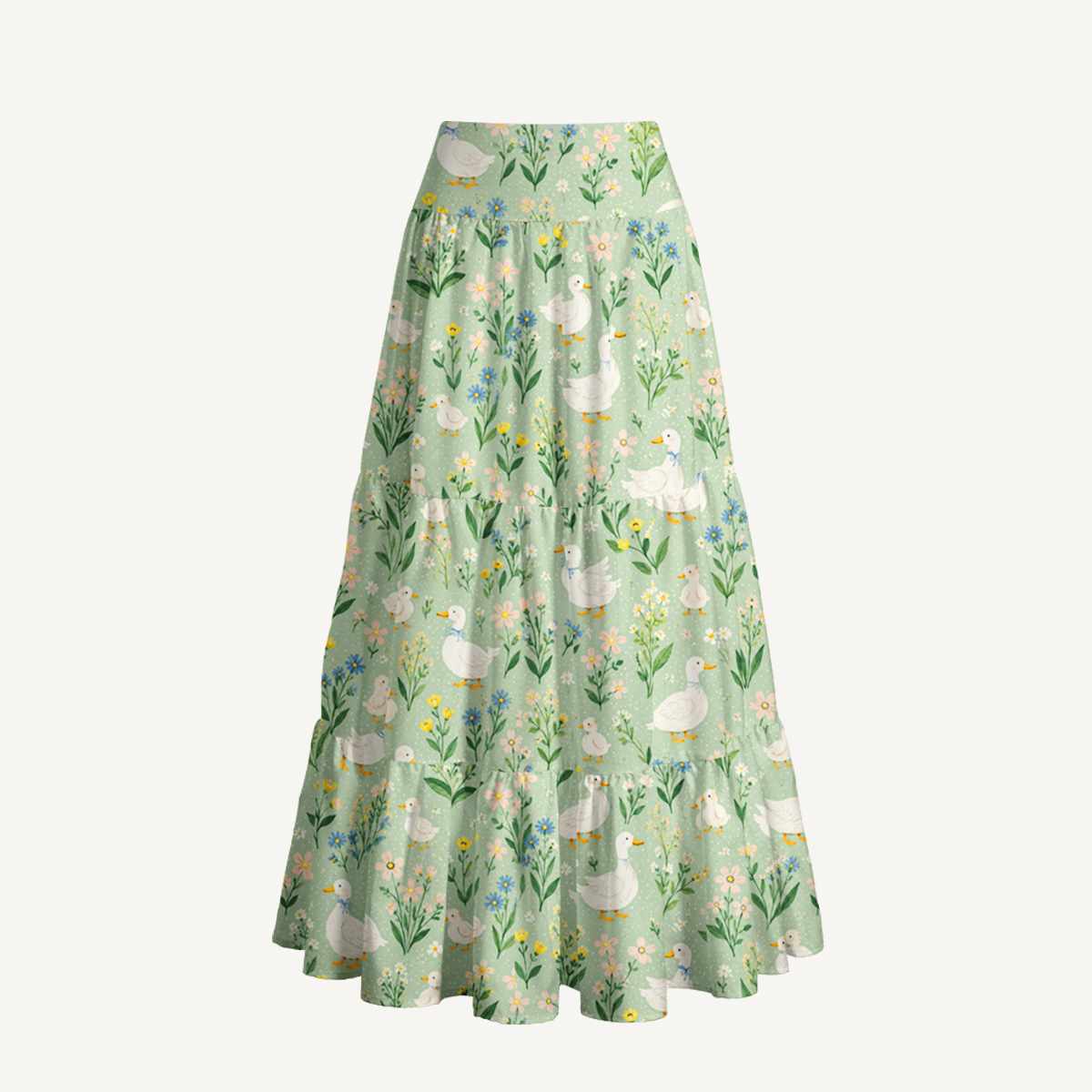 Country Duck & Bloom Print Convertible Maxi Skirt & Strapless Dress  